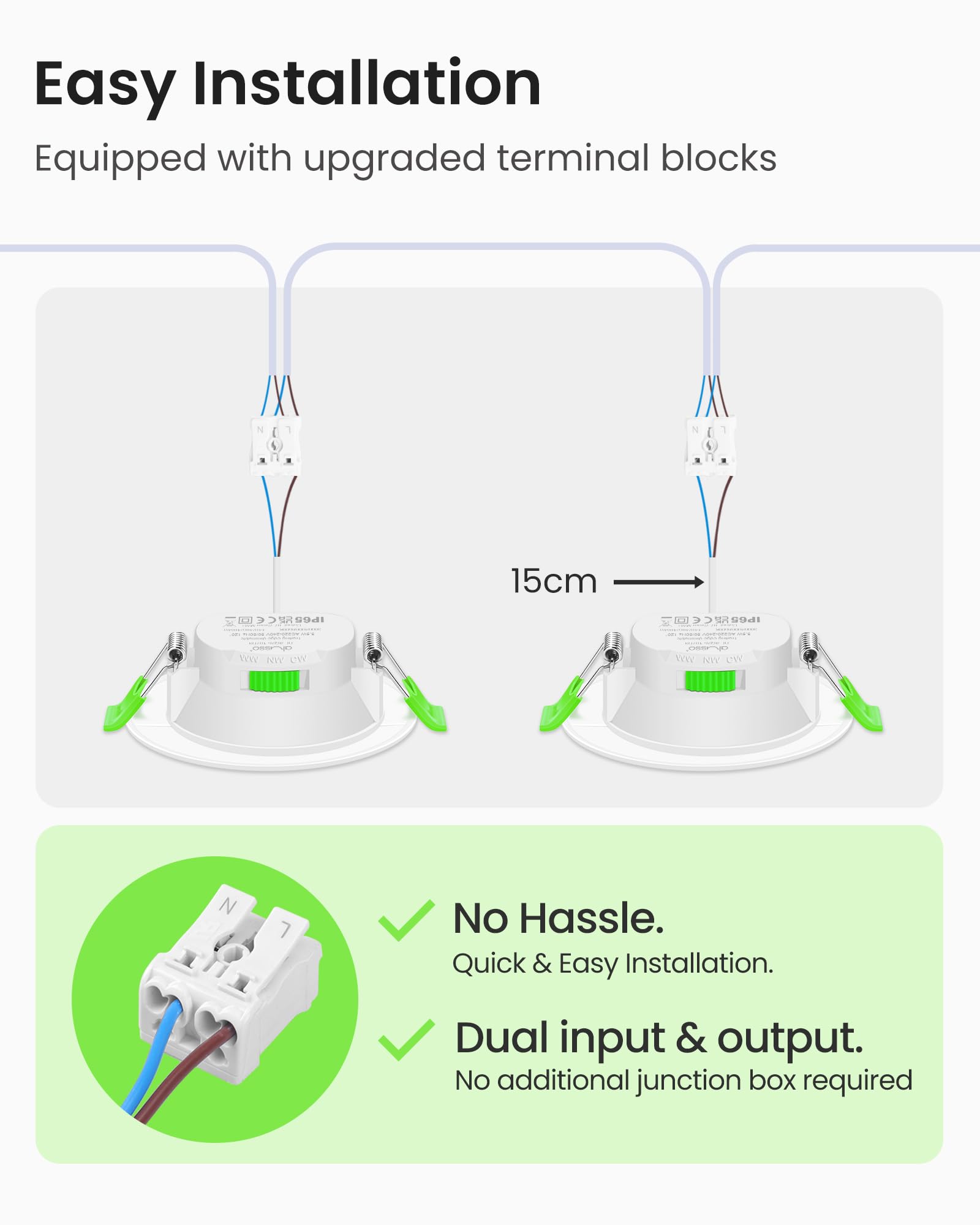 ALUSSO Reflektor sufitowy LED do zabudowy, ściemnialny, 230 V, 7 W, 3000 K, 4000 K, 6500K, wodoodporna, IP65, regulowana, wpuszczana lampa sufitowa do łazienki, salonu, zestaw 12 sztuk, okrągła, biała