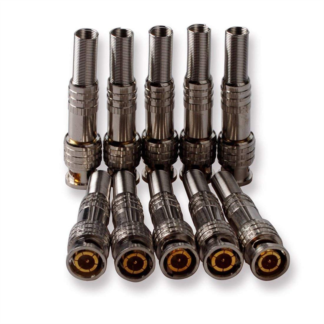 10 Connettori BNC Maschio Per Cavo Coassiale RG59 - Twist-On Senza Saldatura