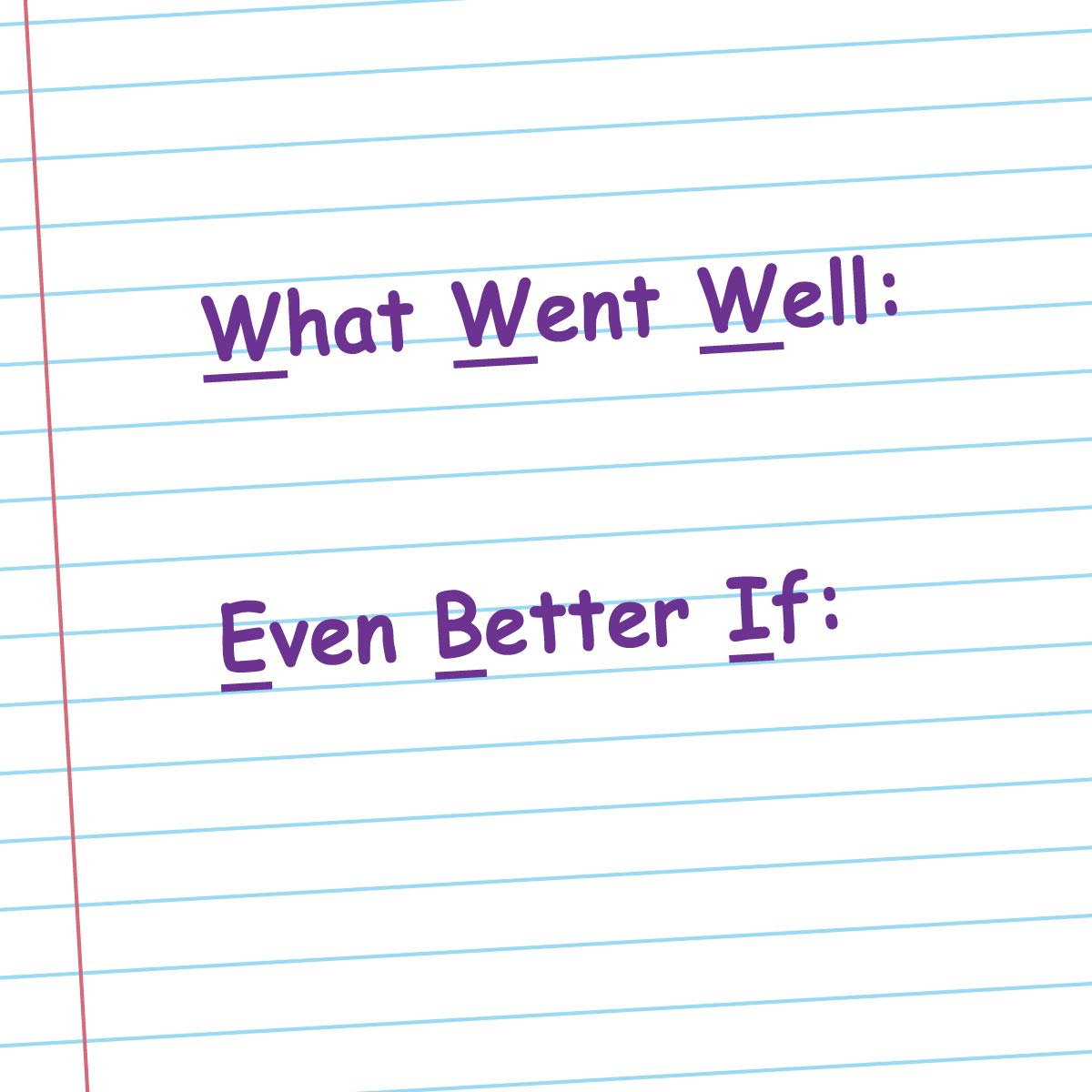 Classroom Capers Purple What Went Well: / Even Better If: (Www/Ebi) Teacher Stamp. Self-Inking Feedback Stamper. 26X31mm, Reinkable, Ink
