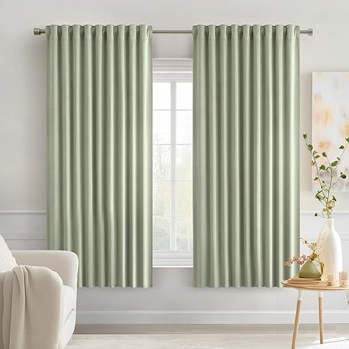 Miniatura 158 de MIULEE Cortinas Opacas de Pestaña Trasera Verde Salvia de 84 Pulgadas de Largo, Juego de 2 Paneles para Sala de Estar y Dormitorio, Privacidad