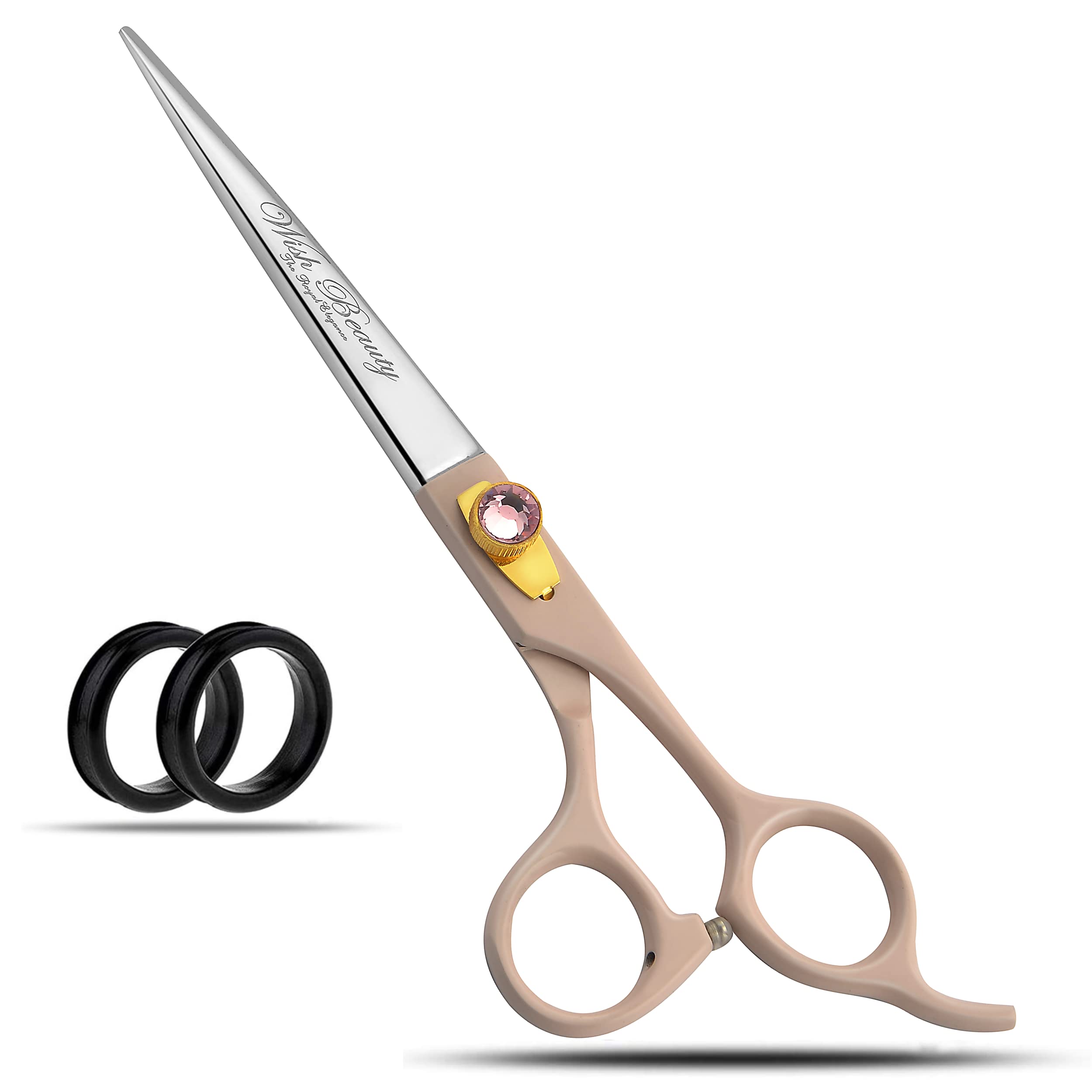 Glamified , Glam Pink Wishbeauty 7.5-Inch Professional Pet Grooming Scissors – 440C Japanese Steel Shears (, Straight)