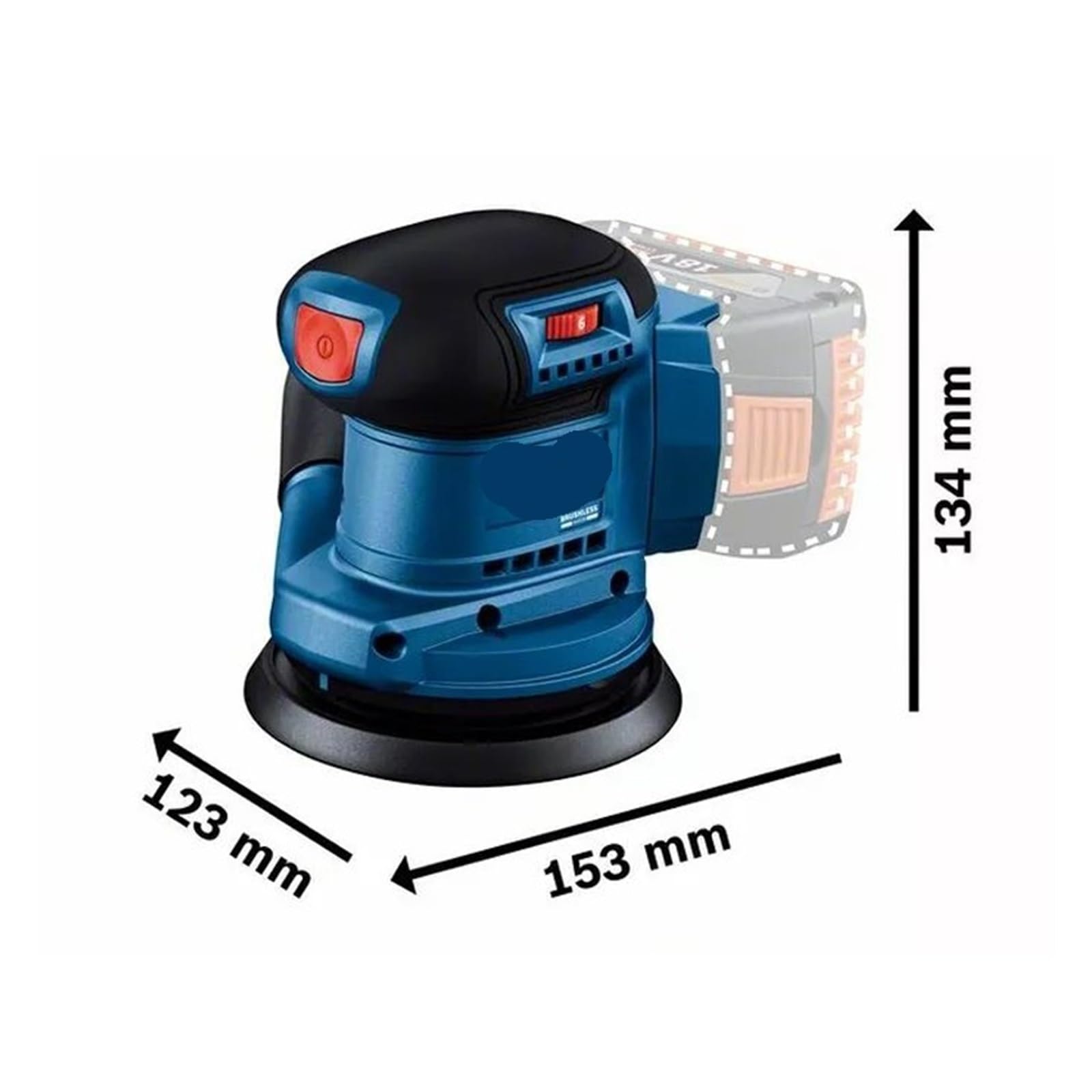 Levigatrice a orbita casuale senza fili Levigatrice eccentrica for la lavorazione del legno con macchina for carta vetrata ricaricabile senza spazzole da 125 mm per lavorazione del legno, levigatura e