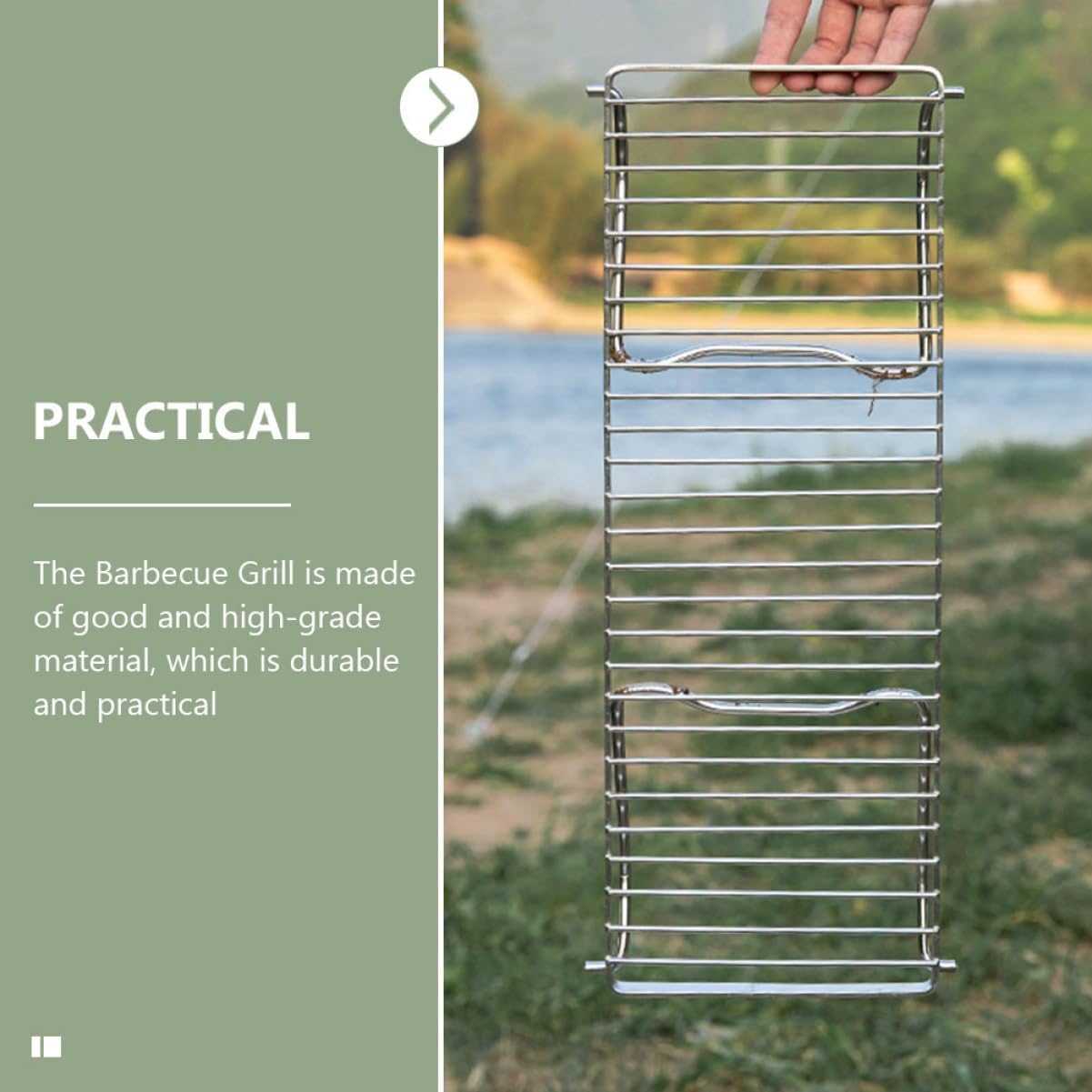 Stainless Steel Burner Bracket Compact Folding Barbecue Rack for Camping Flat Grill Accessory