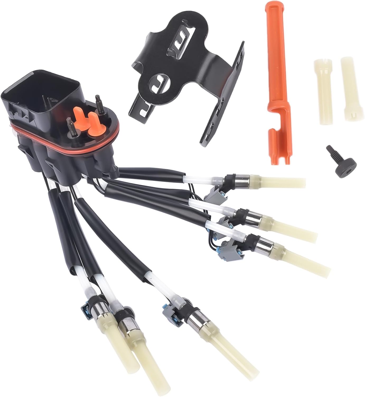 Central Fuel Spider Injector w/Bracket 4.3L V6 Compatible with Chevy Astro Blazer C1500 Express 1500/2500 Silverado 1500 1996-2002 12568332 FJ10565 19210688