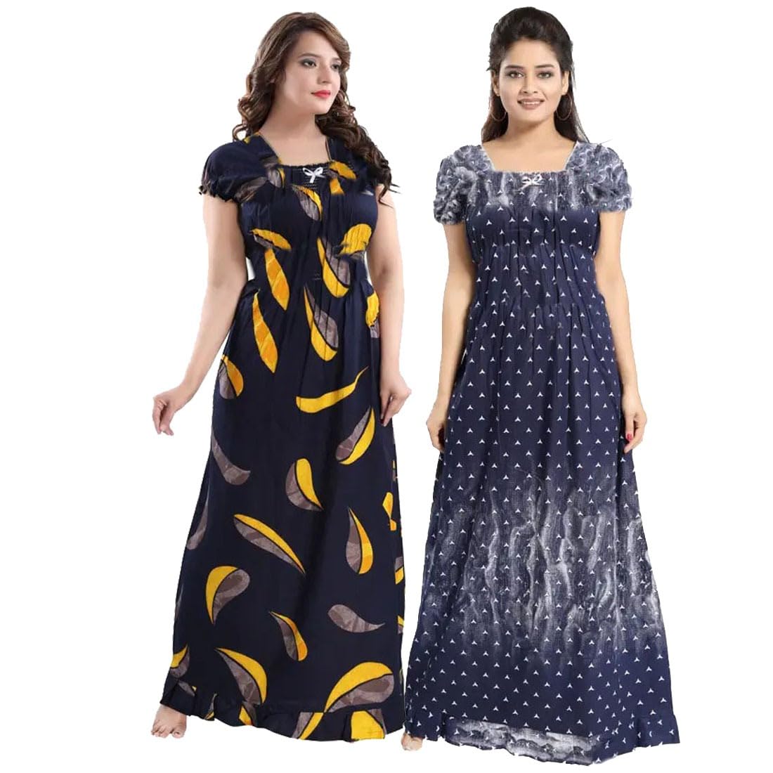 Women Square Neck Cotton Nighty Combo (Pack of 2)-image-39