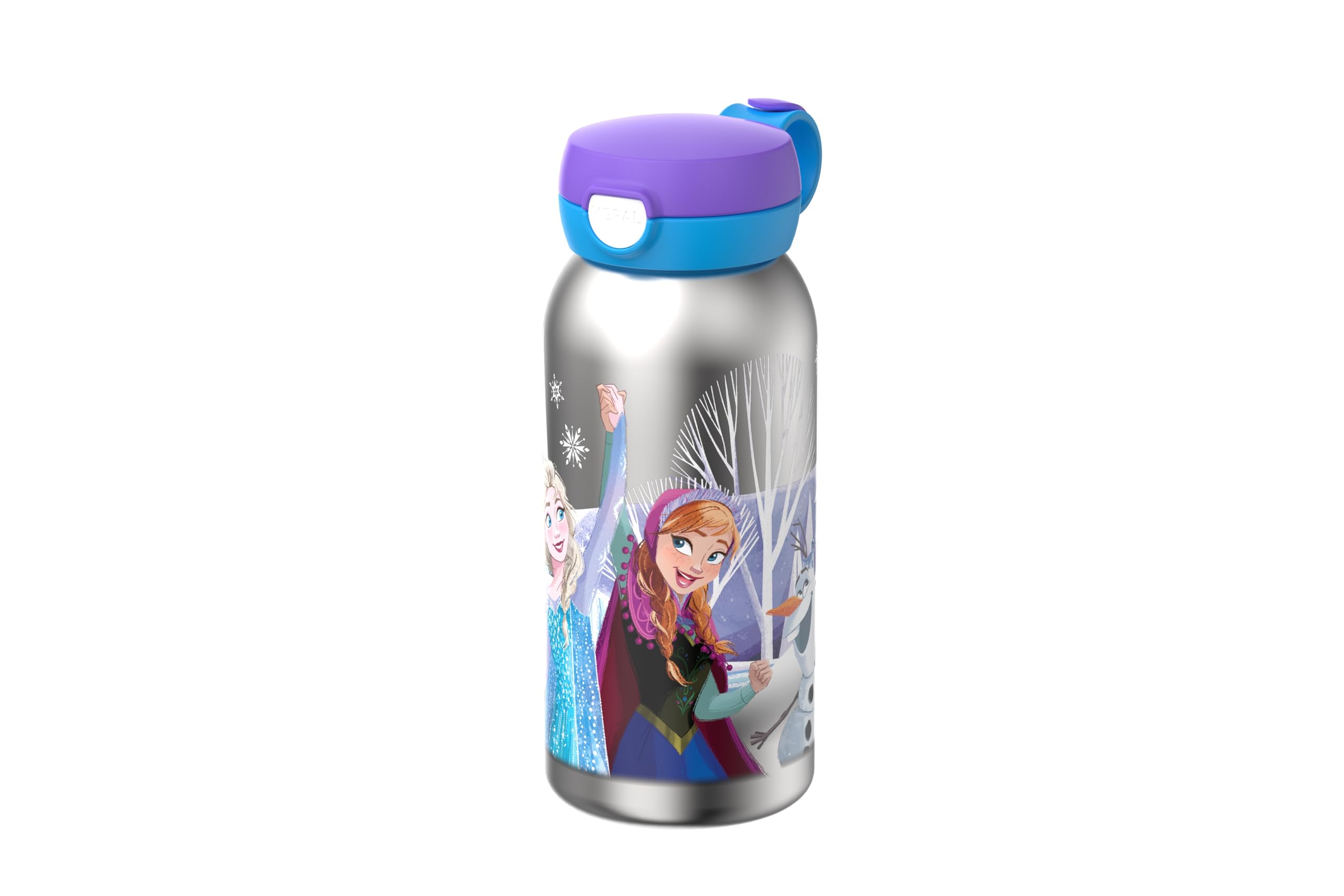 Mepal - Insulated Bottle with hinged lid Campus - Lid pops Open at the Touch of a Button - Keeps Drinks at Temperature - Drinking Bottle Suitable for Children - Leak-Proof - 500 ml - Frozen Friends