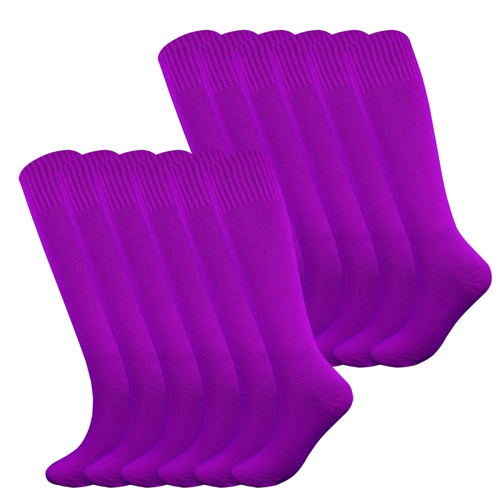 Fitliva Knee High Long Sports Socks Unisex Multicolor 3/6/12 Pairs