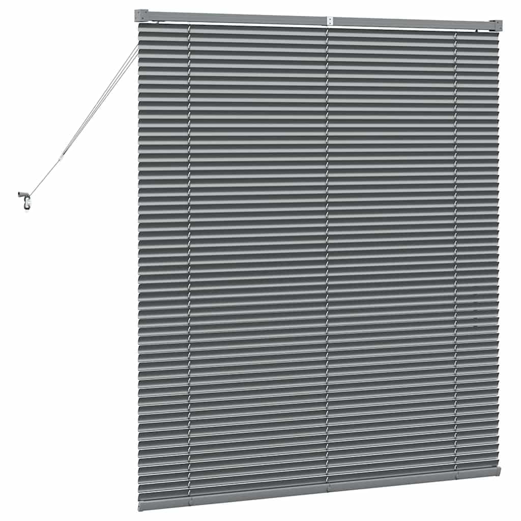Stores vénitiens en Aluminium Gris foncé 130 x 110 cm pour fenêtre Salon Cuisine Bureau, lamelles réglables pour contrôle lumière et intimité, Protection Solaire et Occultation