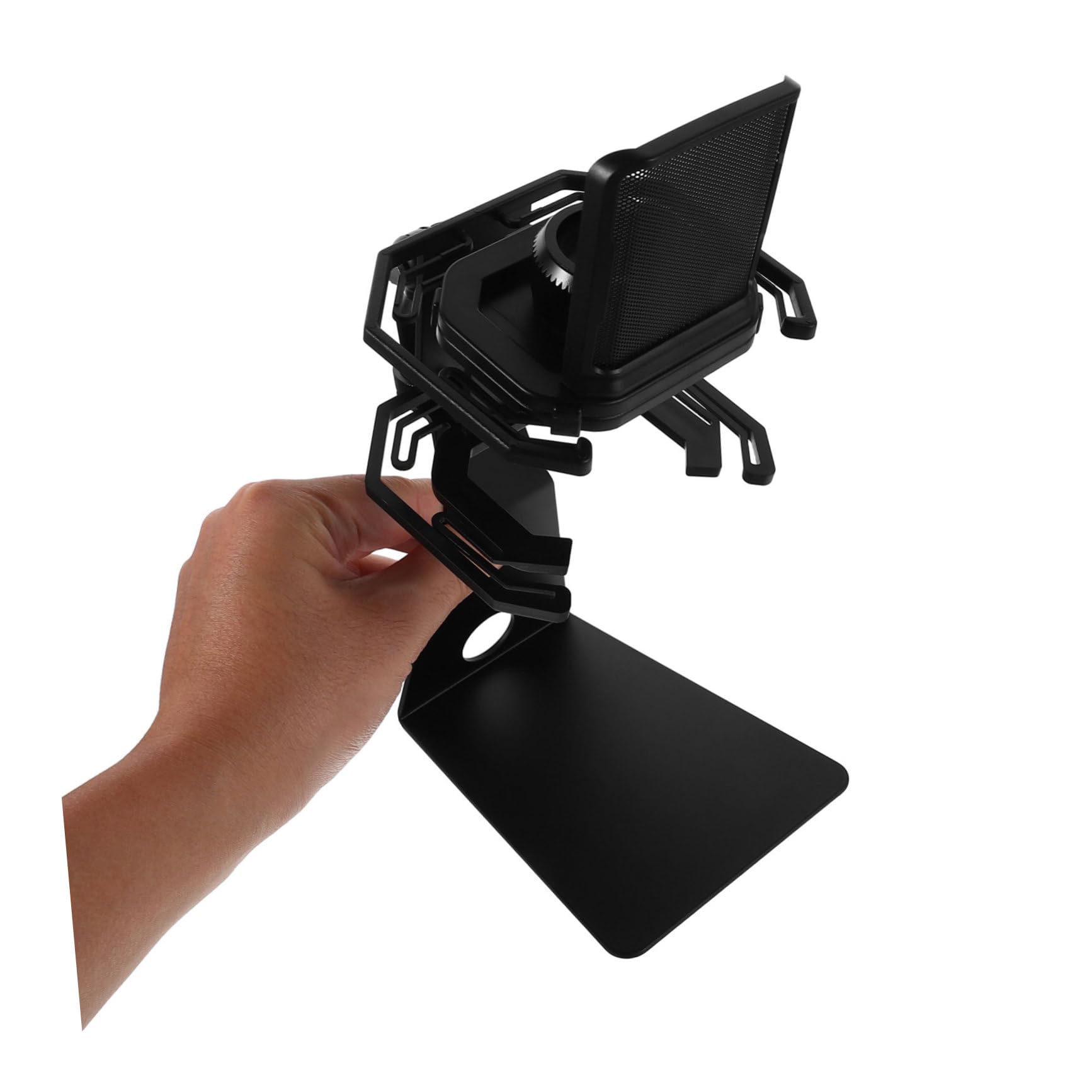 BESTonZON Mikrofonspinne mit Metallklemme Tischstativ mit Dämpfung Integriertem Popfilter Verstellbarer Höhe und Winkel für Livestreaming und Studioaufnahmen