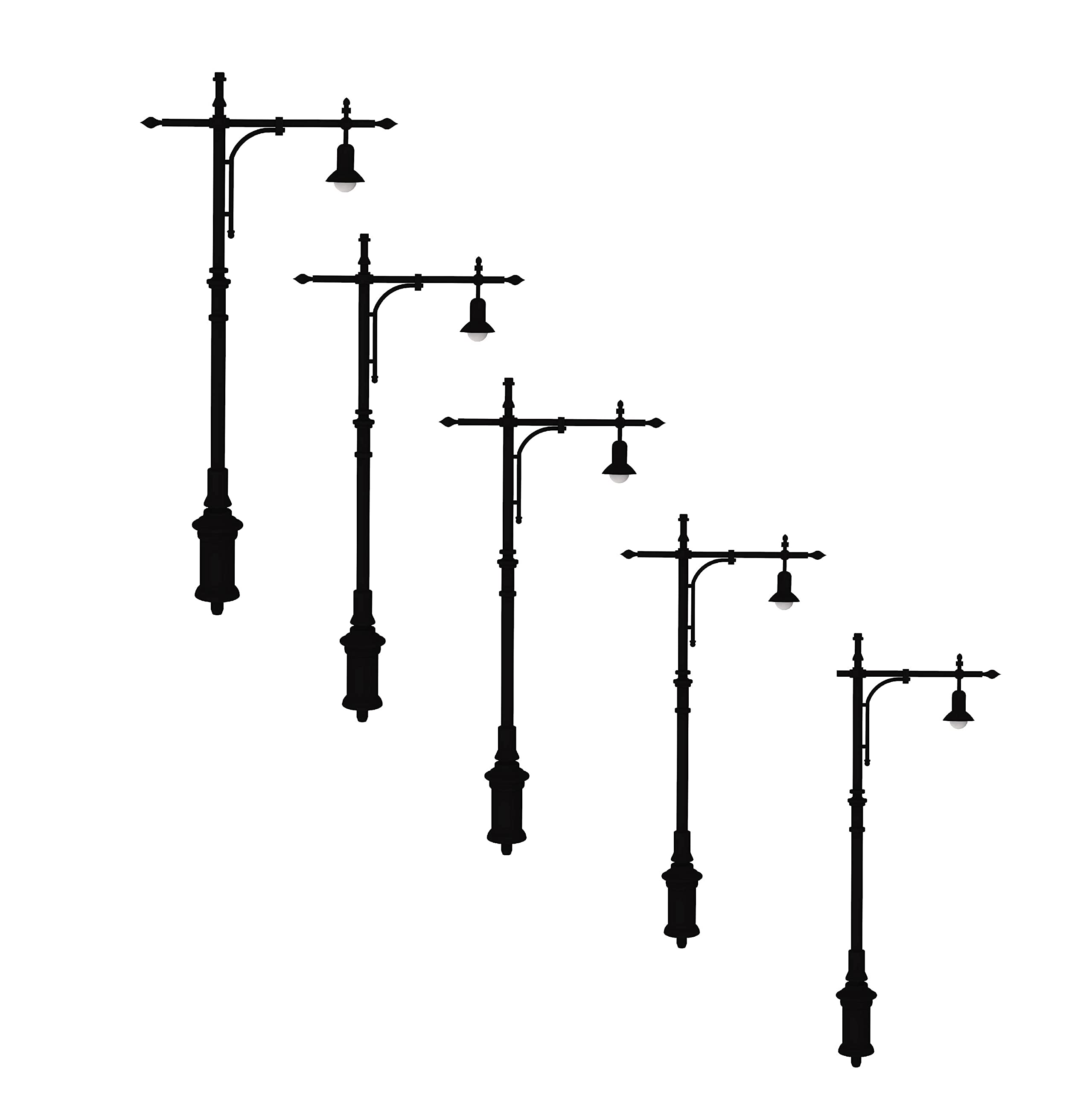 KILOKITS 1/35 5PCS Plastic Street Lamp Decoration Lights City Diorama Model Kits