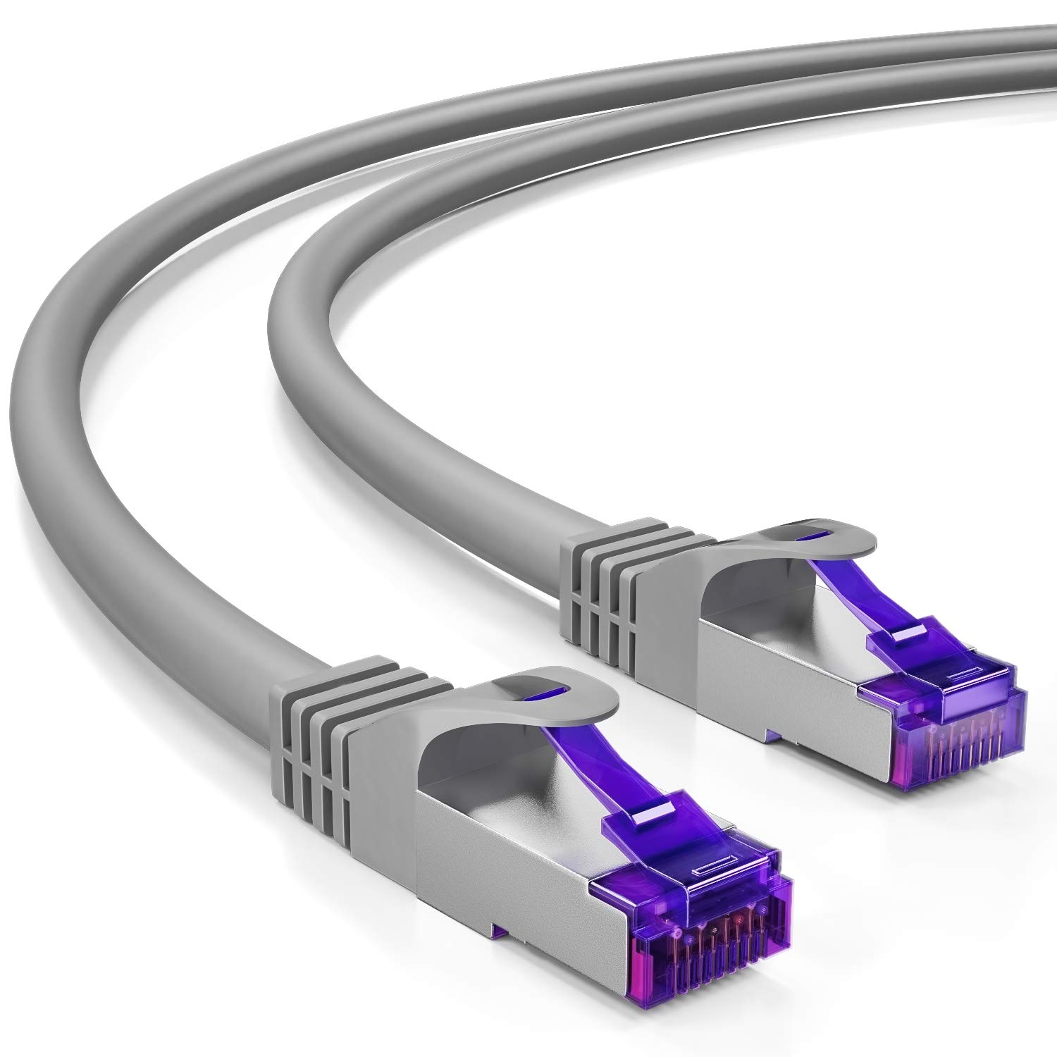 deleyCON3.0m (9.84 ft.) CAT7 Network Cable - 10 Gigabit - RJ45 Patch & Ethernet Cable (Copper, SFTP PiMF Shielding) - for High-Speed LAN DSL Switch Modem Router Patch Panel CAT7 CAT6 - Gray