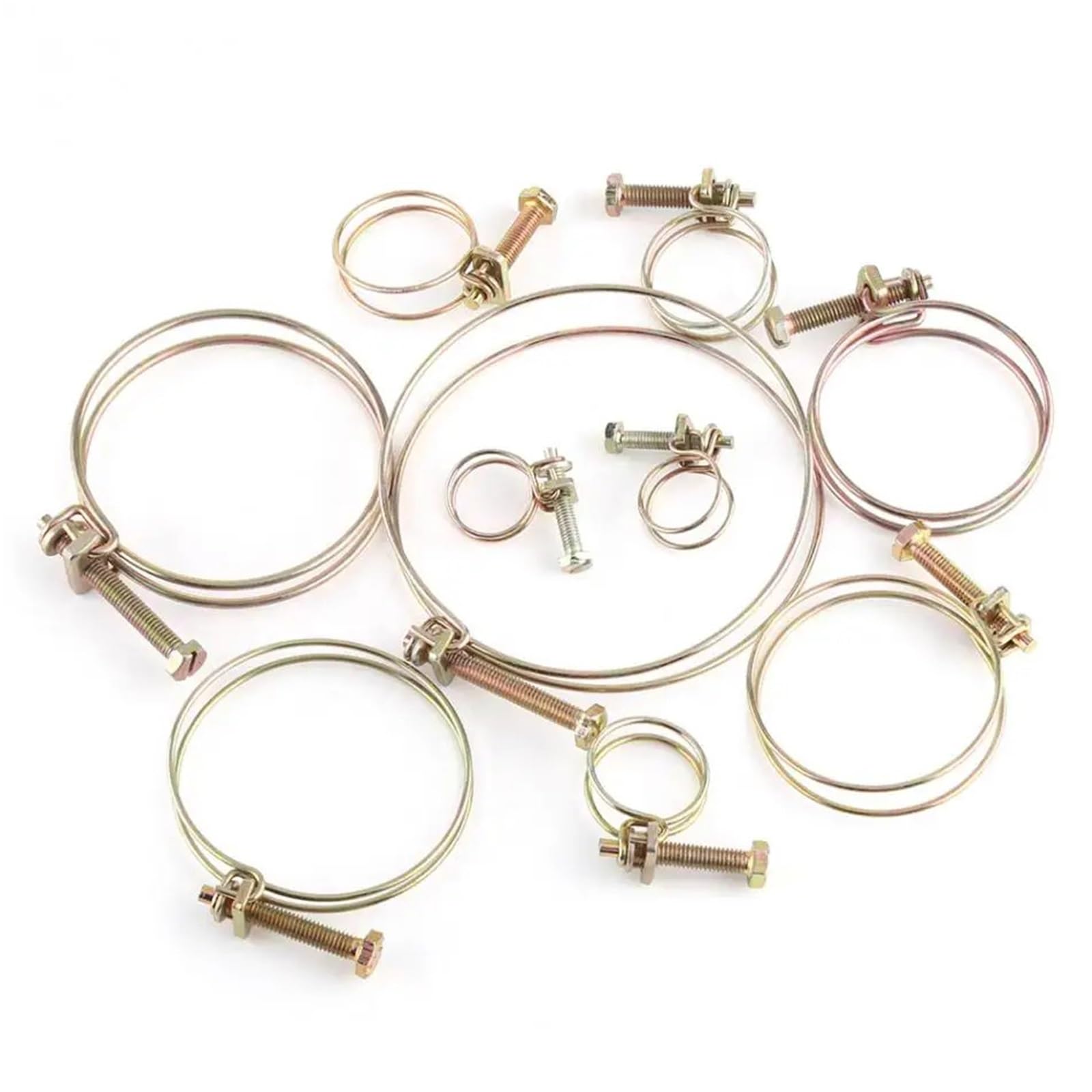 Lot de 10 colliers de serrage réglables à double fil for tuyaux, for le travail du bois, la plomberie(25mm)