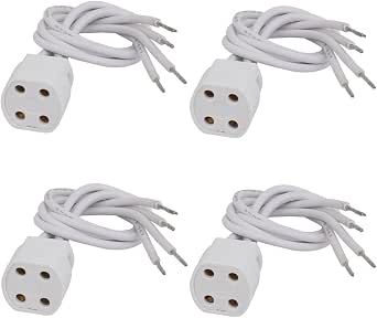 Aexit 4 Portalampada F34B – 500V 2A – Base 2GX13 – Per Lampade Fluorescenti T5 – Colore Bianco