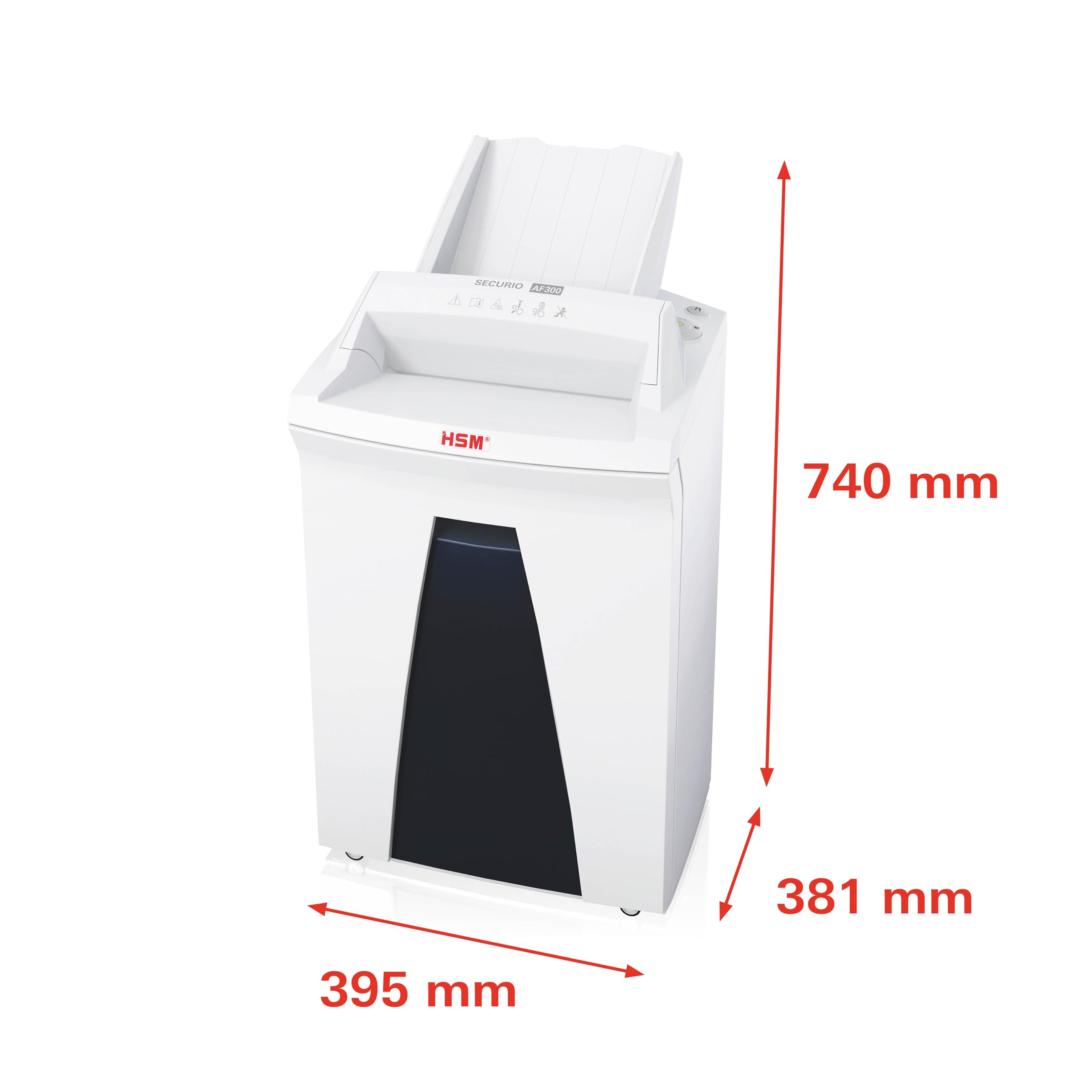 HSM SECURIO AF300 Office Autofeed Destructeur de Documents, Niveau de sécurité P4, Coupe en Particules, 300 Feuilles Automatique, Conforme au RGPD