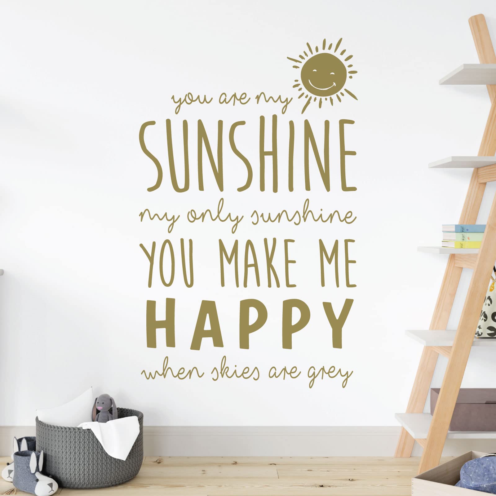 You are My Sunshine, My Only Sunshine - Nursery Decal Wall Sticker [Small] [Gold]