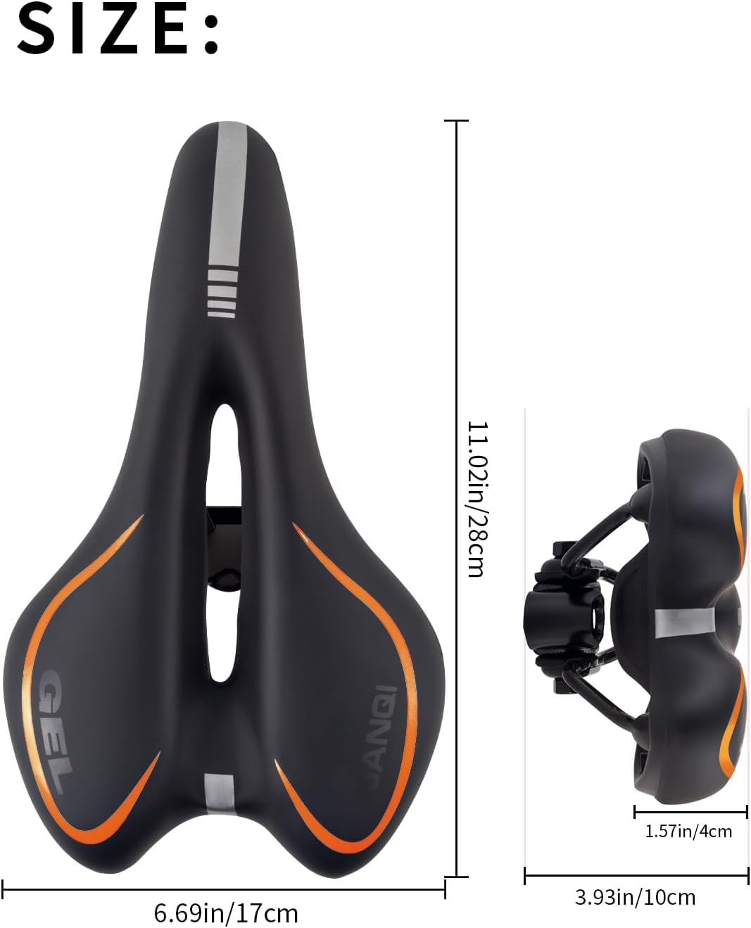 MSDADA Sella per bicicletta in gel, per uomo e donna, impermeabile, confortevole e morbido, per bici da strada, cruiser, mountain bike, cyclette, bici da città