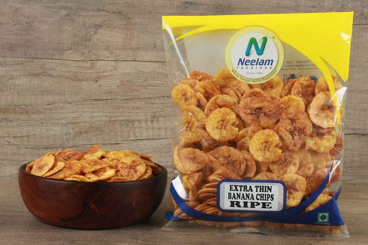 Neelam Foodland Extra Thin Low Fat Banana Chips RIPE Banana, 400g-image-34