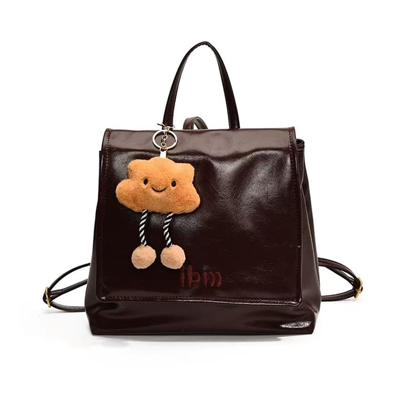 DEERWORD Mujer Bolsos Mochila Casual Bandolera Marca Mediano Antirrobo Italianos PU Cuero 80121 1 piezas Negro