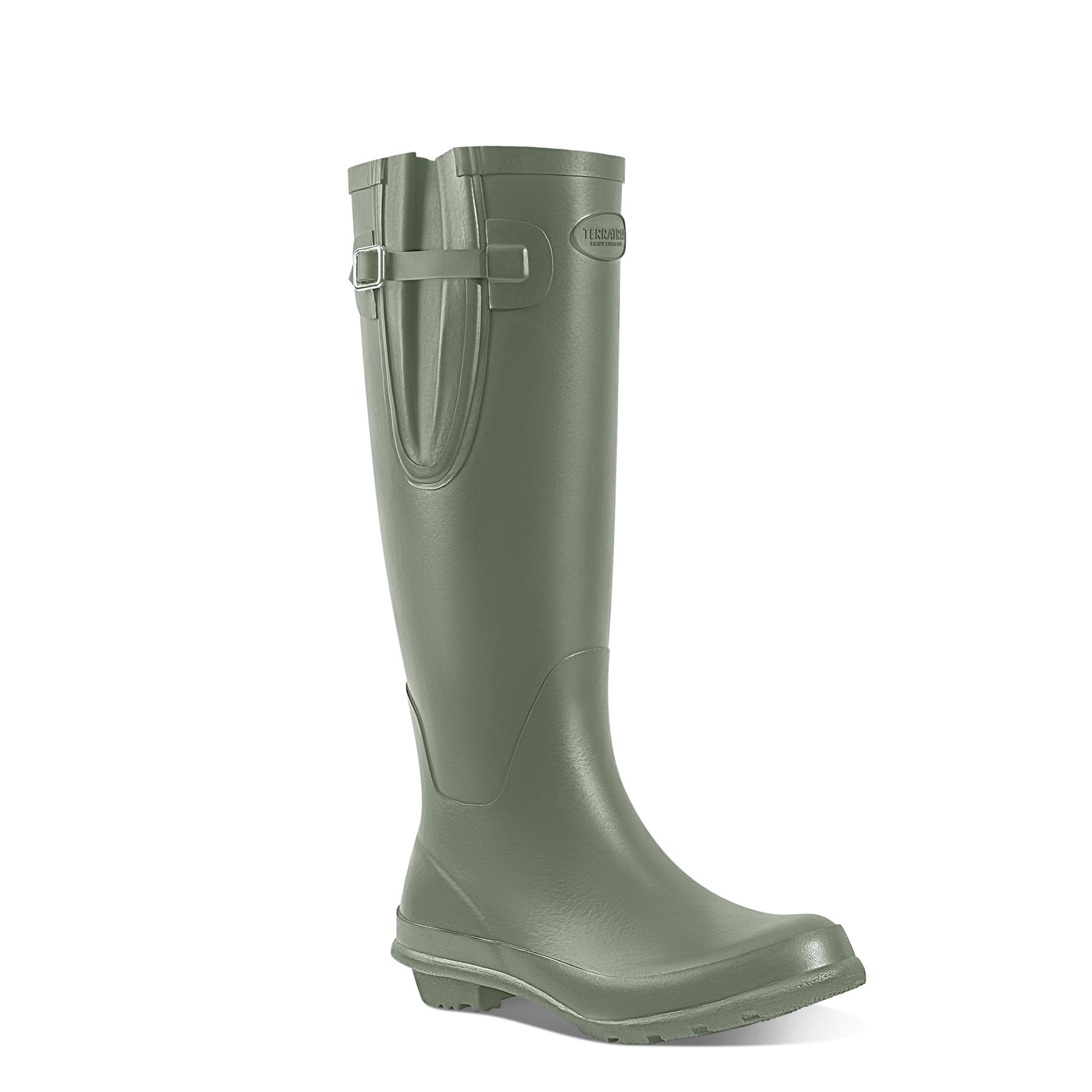 Womens Rain Boots Waterproof Natural Rubber Knee High Wellies with Removable Comfort Insole Lightweight Anti-Slip Garden Farm Shoes
