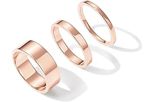14K Gold Plated Rose Gold Rings Set for Women