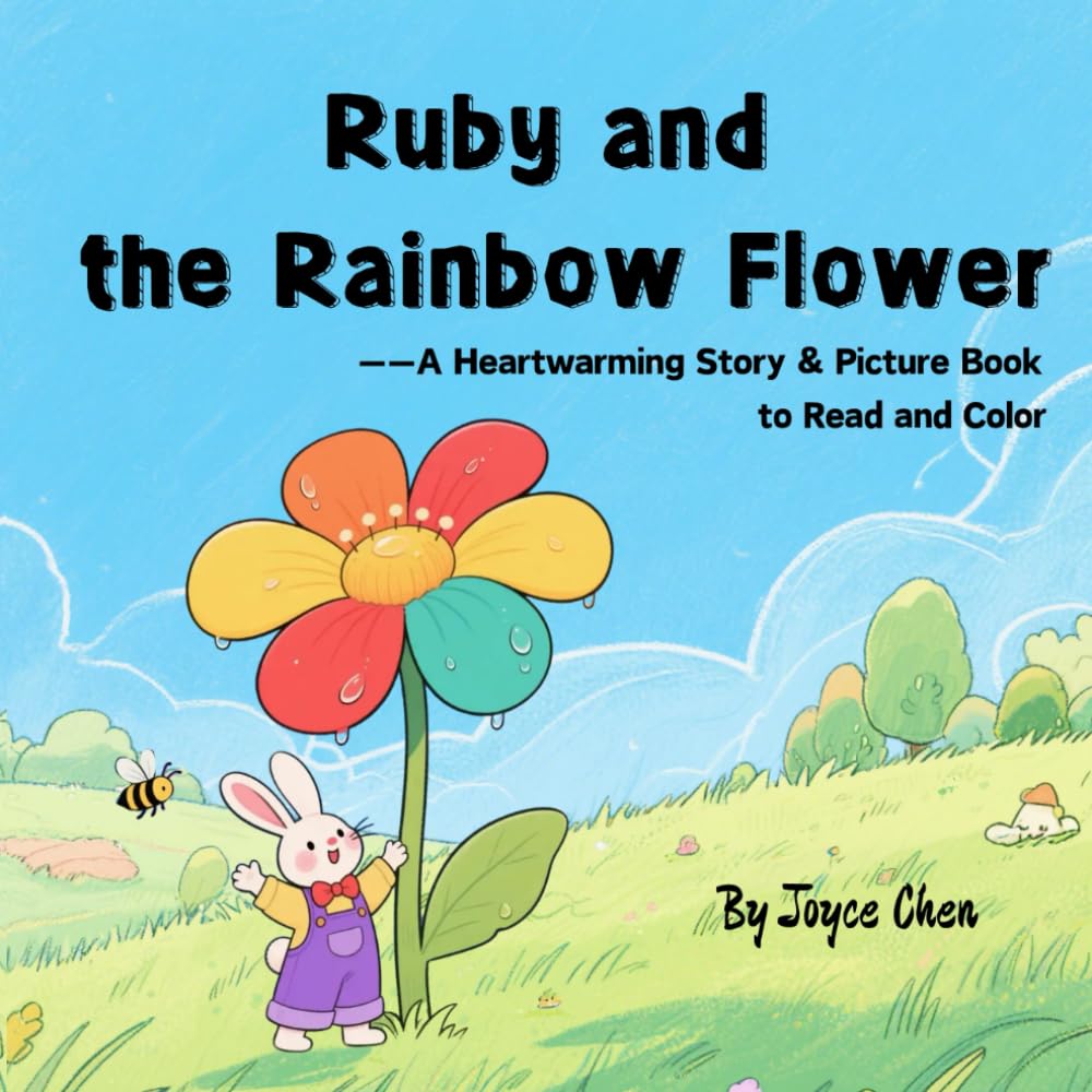 Ruby and the rainbow flower: A Heartwarming Story & Picture Book to Read and Color