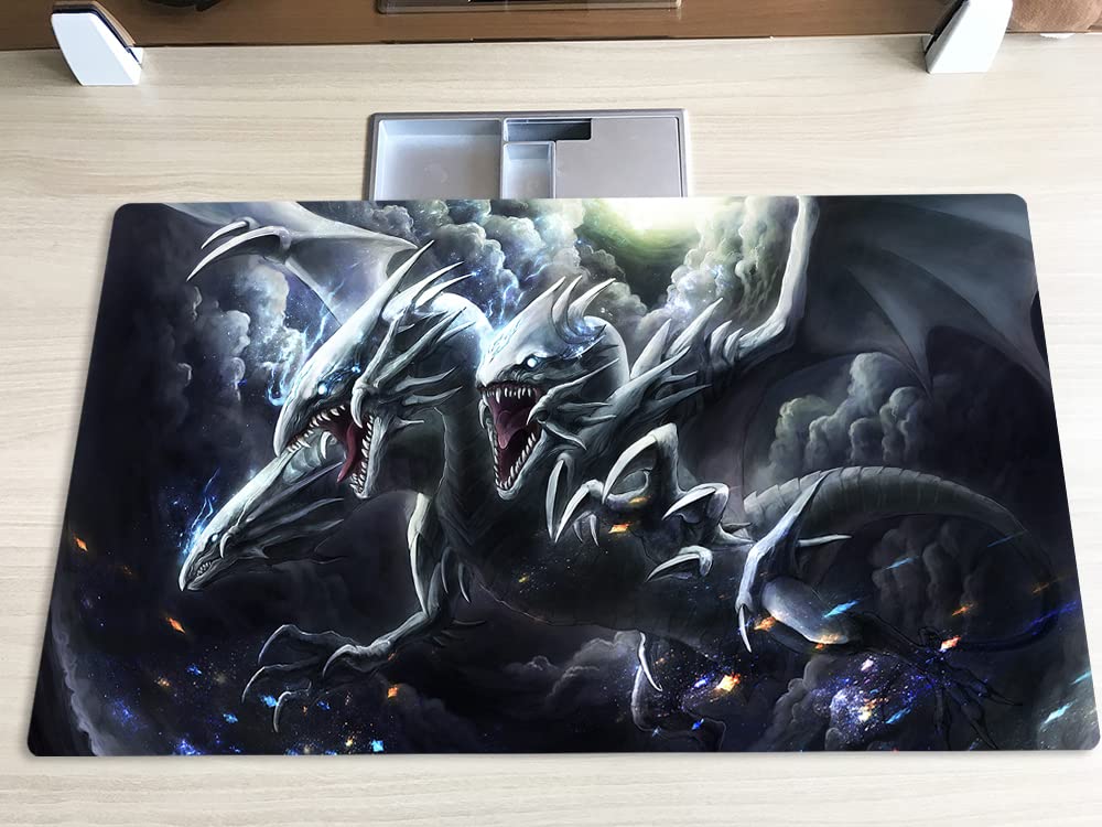 New Mlikemat Playmat Blue-Eyes Ultimate Dragon TCG CCG Trading Card Game Mat No Zones + Free Bag (ZD014-106-K-No Zones)