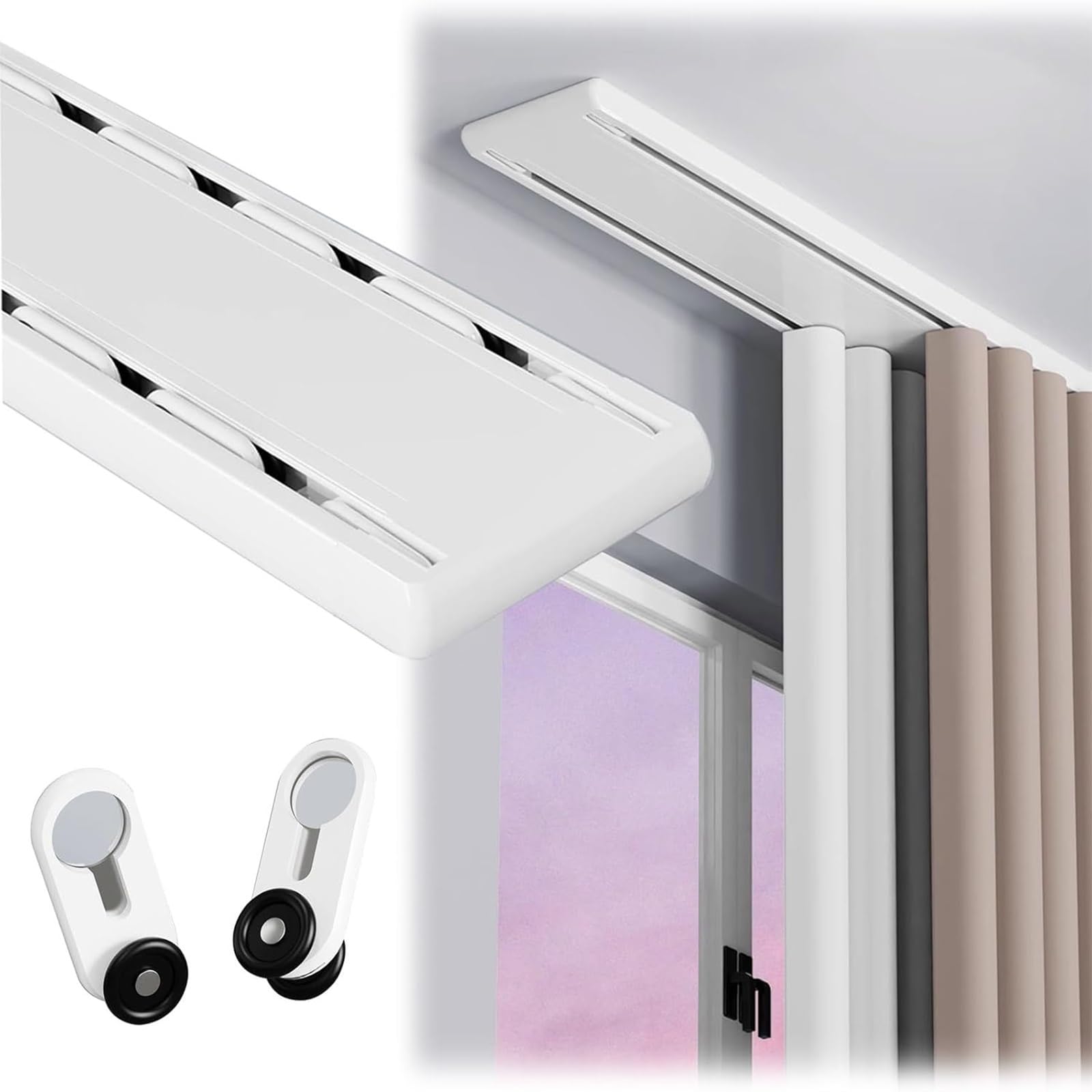 Rail de rideau double de plafond en aluminium pour une glisse fluide et silencieuse