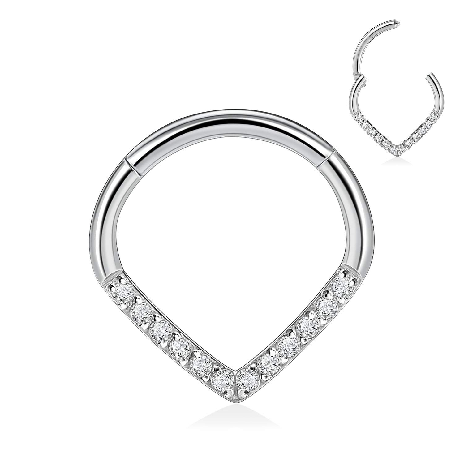 AROWRO 16G Septum & Daith Jewellery - 316L Surgical Steel Septum Rings, Daith Earrings, Nose Rings, Clicker, Rook, Helix, Lobe, Cartilage Piercing Jewellery — view 11