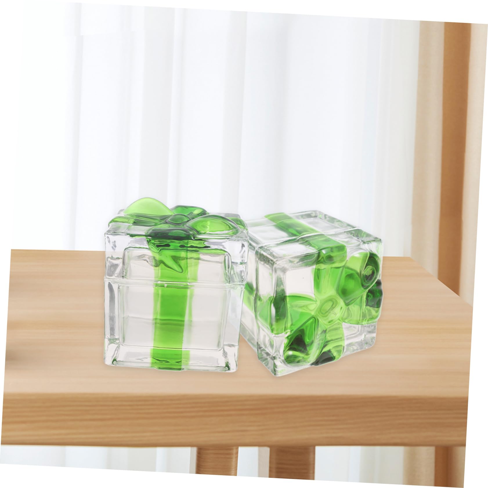 Barattolo Caramelle in Cristallo Verde Coperchio Sigillato Decorativo