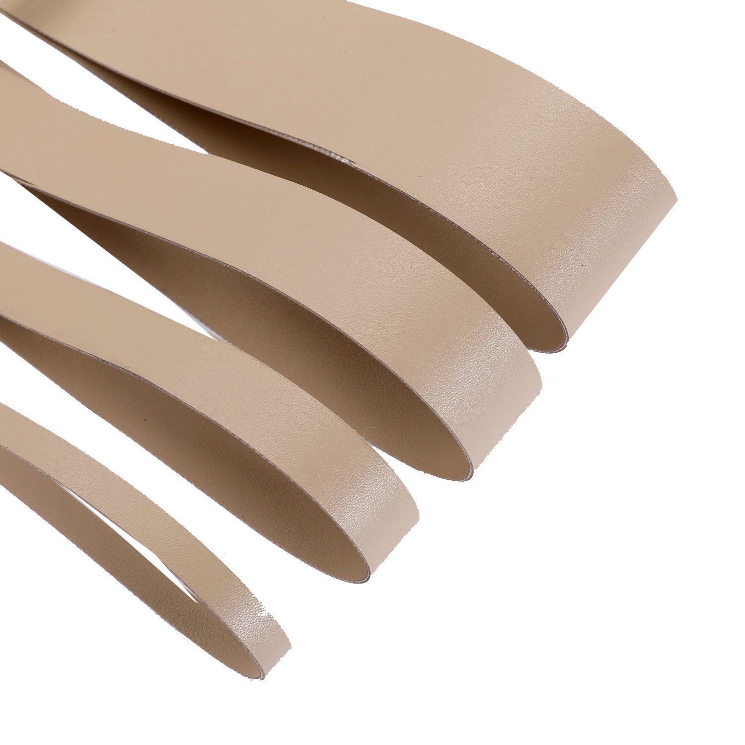 Faux Leather Strap Binding Ribbon Trim Double Sided Thick Trimming Flat Tape Cord in 15 Colors Strong Upholstery Strips 10mm 20mm 30mm 50mm. [Beige #916, 20mm - 10 Meters]