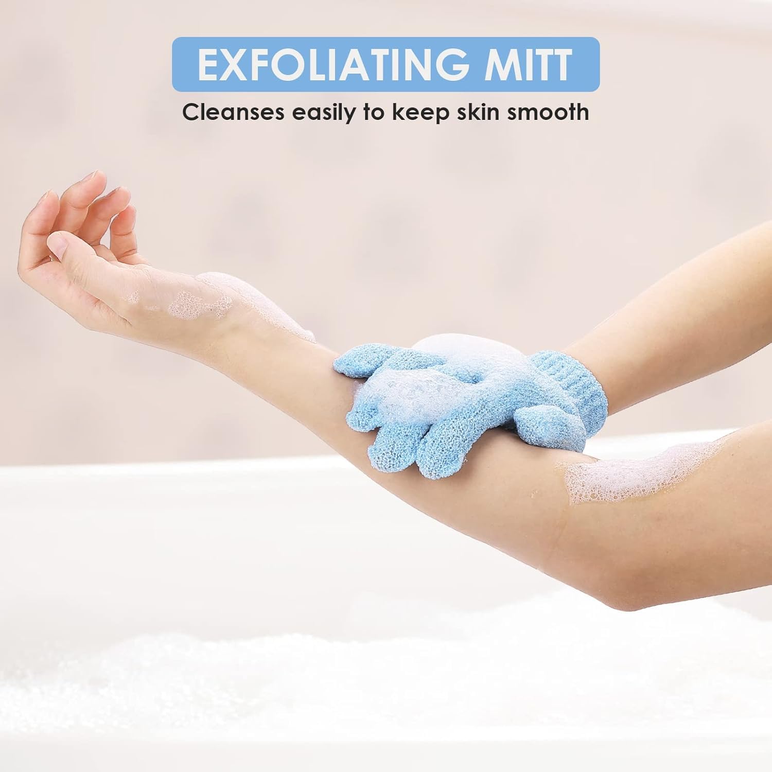 2 Pcs Exfoliating Loofah Bath Gloves – Deep Cleansing Shower Scrub Mitts for Men & Women – Reusable Body Exfoliator Gloves for Dead Skin Removal, Smooth & Glowing Skin - Image 3 thumbnail