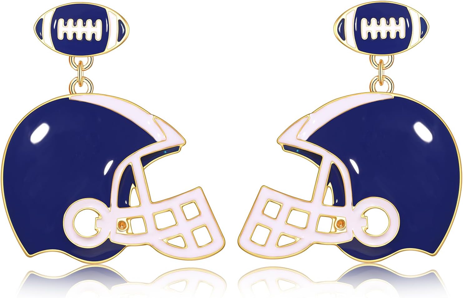 Football Earrings for Women Enamel Game Day Earrings Football Helmet Earrings Gameday Sports Team Dangly Earrings Jewelry Game Day Outfits for Sports Fans