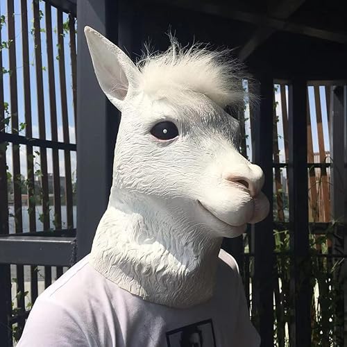 Miniatura 4 de Disfraz de máscara de cabeza de alpaca de caballo animal de Halloween