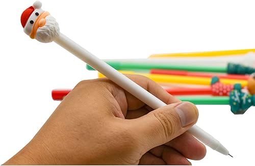 Miniatura 4 de 12 bolígrafos de Navidad con diseño de ciervo de la suerte, alce, Papá Noel, árbol de Navidad, Navidad, relleno de calcetines, bolígrafos para