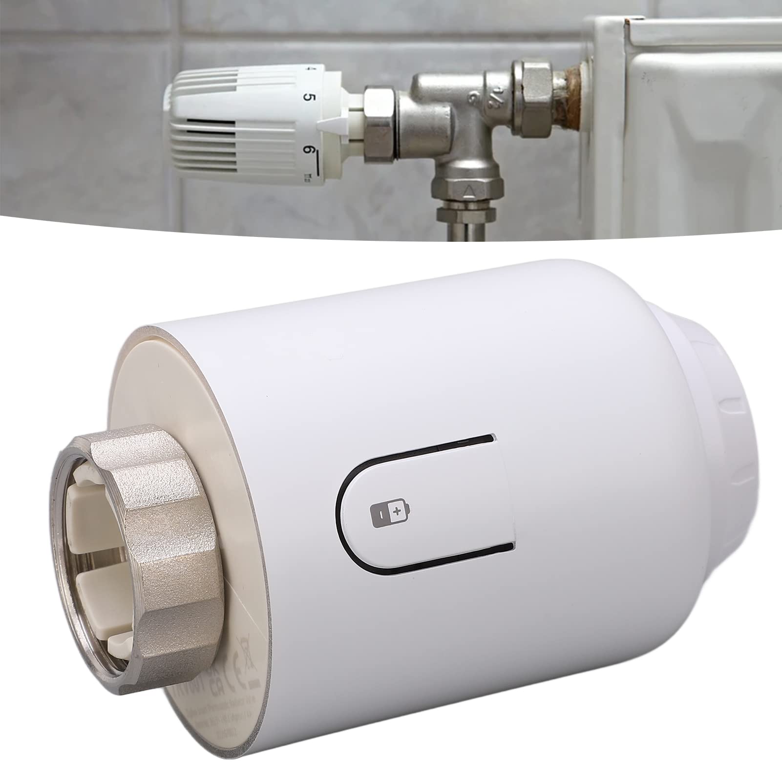 Termostato de radiador Inteligente, válvula termostática Digital con Pantalla LED y Control Remoto para de calefacción del hogar, Material ABS
