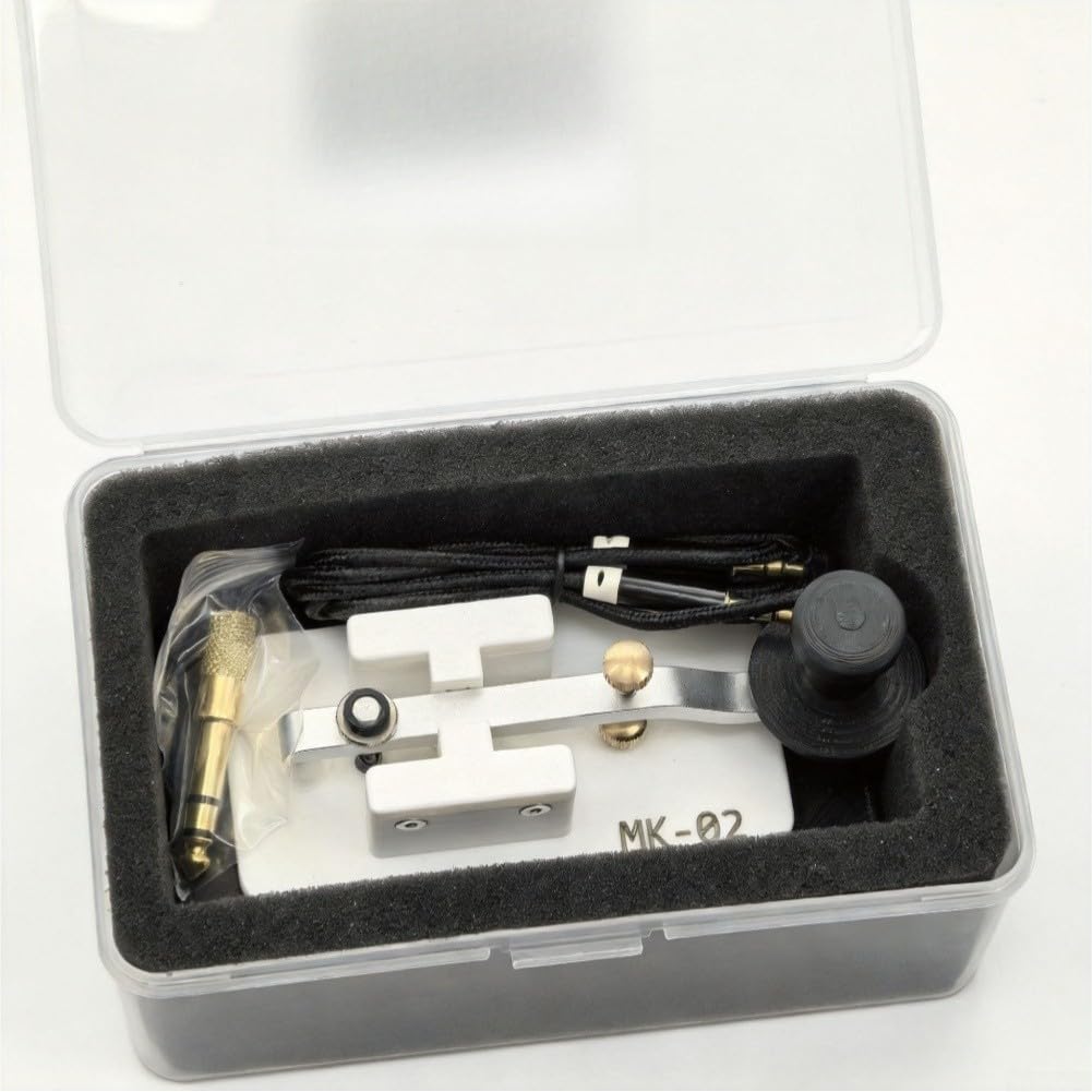 Paleta doble para radio aficionada, cuerpo ligero de ABS con marco de aleación, entrenador portátil compacto para operaciones de radio QRP de 14 x 7,5 cm (azul)