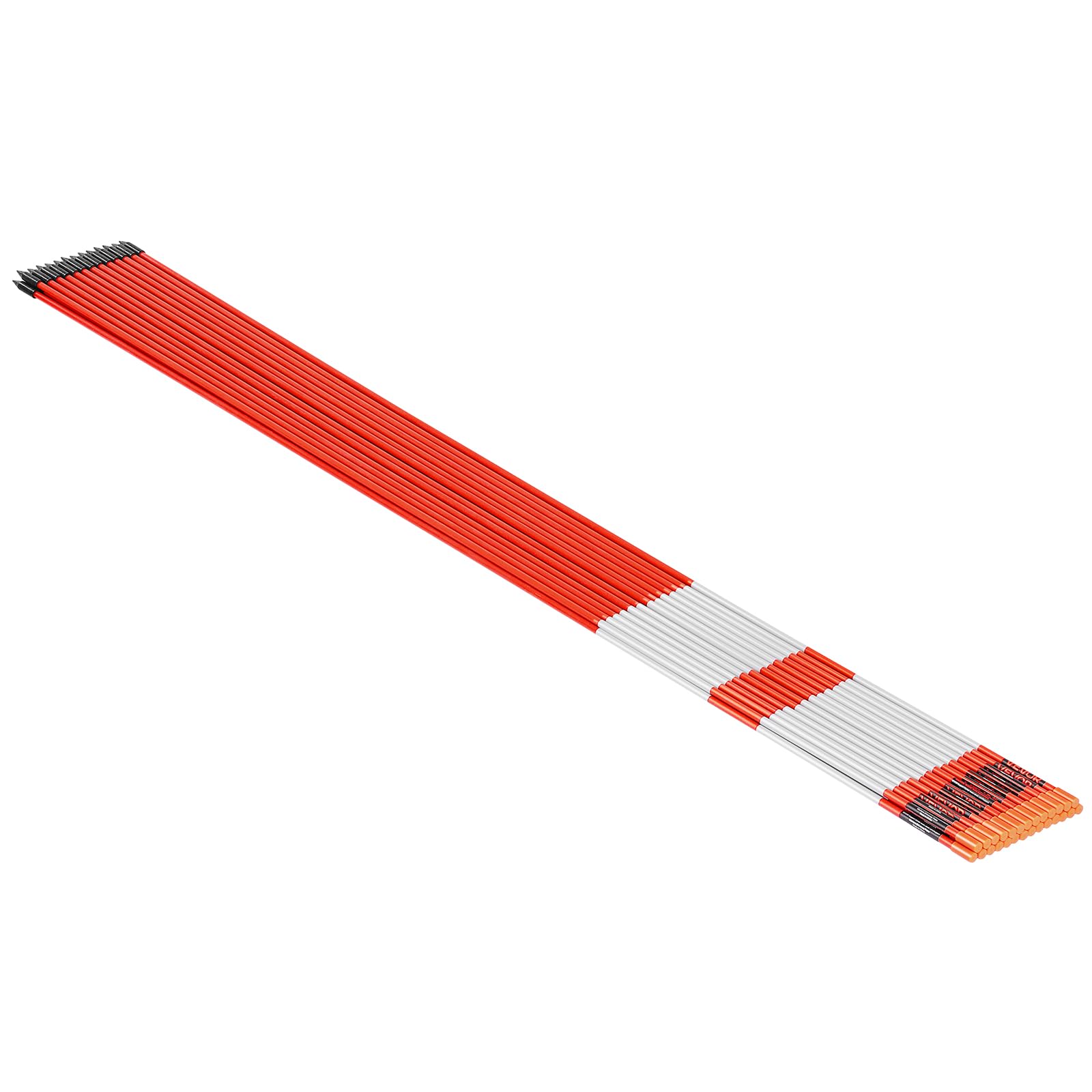 VEVOR Schneestangen, 500 Stück, 122 cm lang, 6,35 mm Durchmesser, Auffahrtstangen mit 30 cm Stahlbohrern, reflektierende Einfahrtsmarkierung, Fiberglasstangen für Parkplätze, Gehwege, Schneeräumen