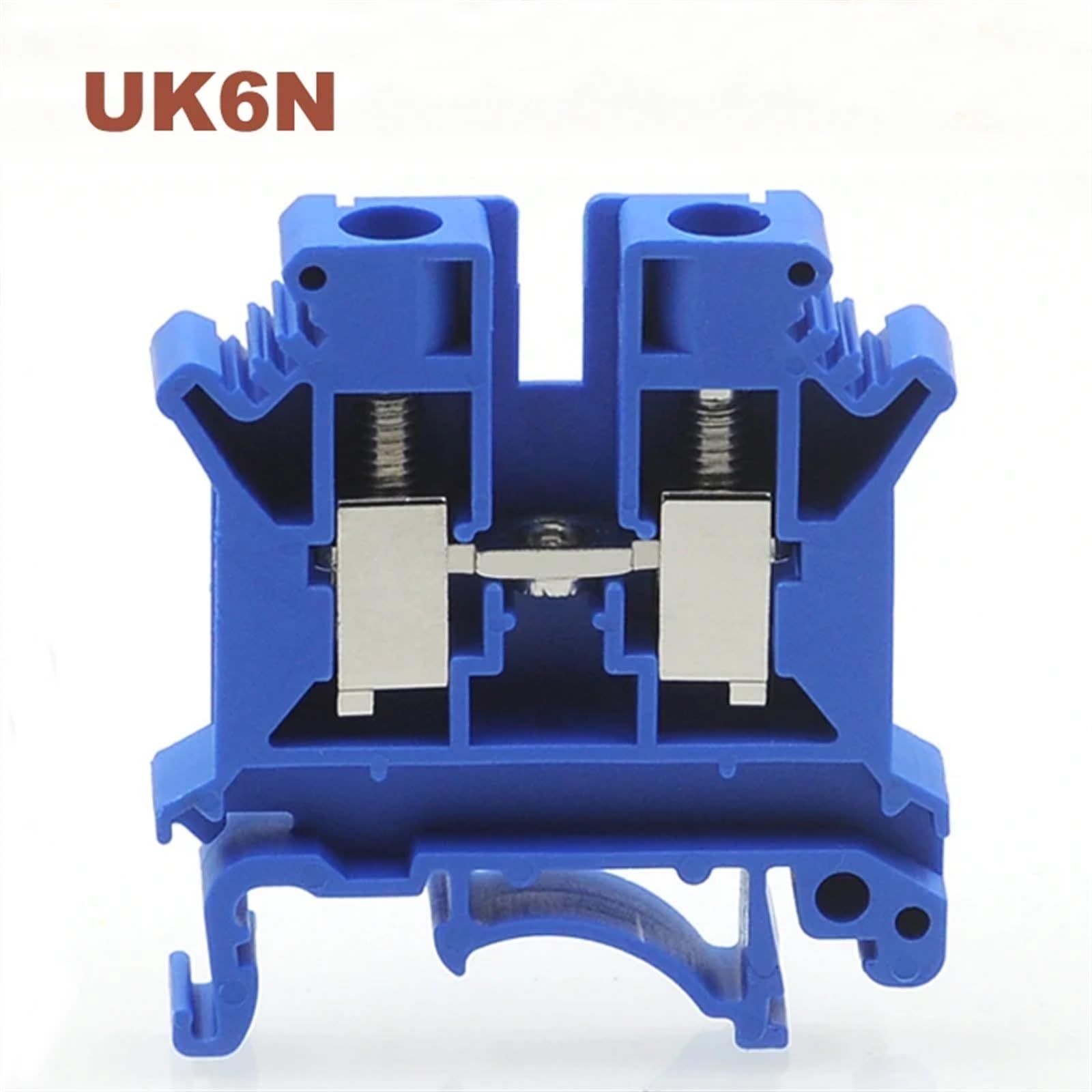 10/15/50pcs borniers à vis à montage sur rail Din UK-6N bornes de câble de fil électrique bloc connecteurs en cuivre(Gray,10pcs)