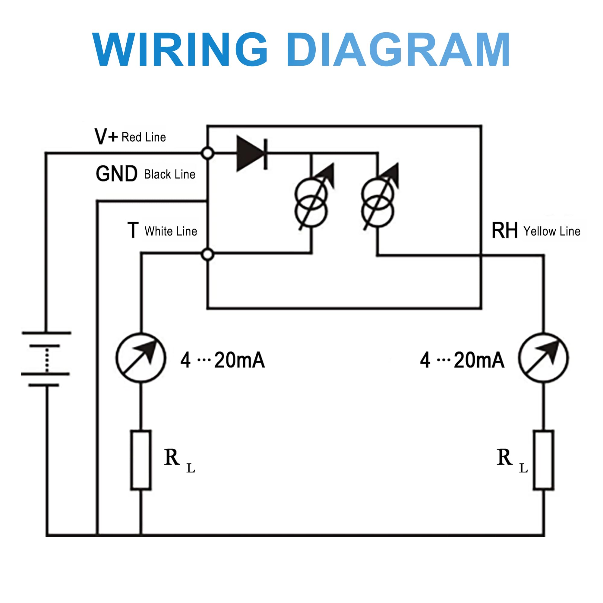 Tzone Sensore di temperatura e umidità 4-20 mA Trasmettitore industriale di umidità della temperatura, sensore analogico di temperatura 4-20ma Monitor di umidità montato a parete da -40 ℃ a 60 ℃ per