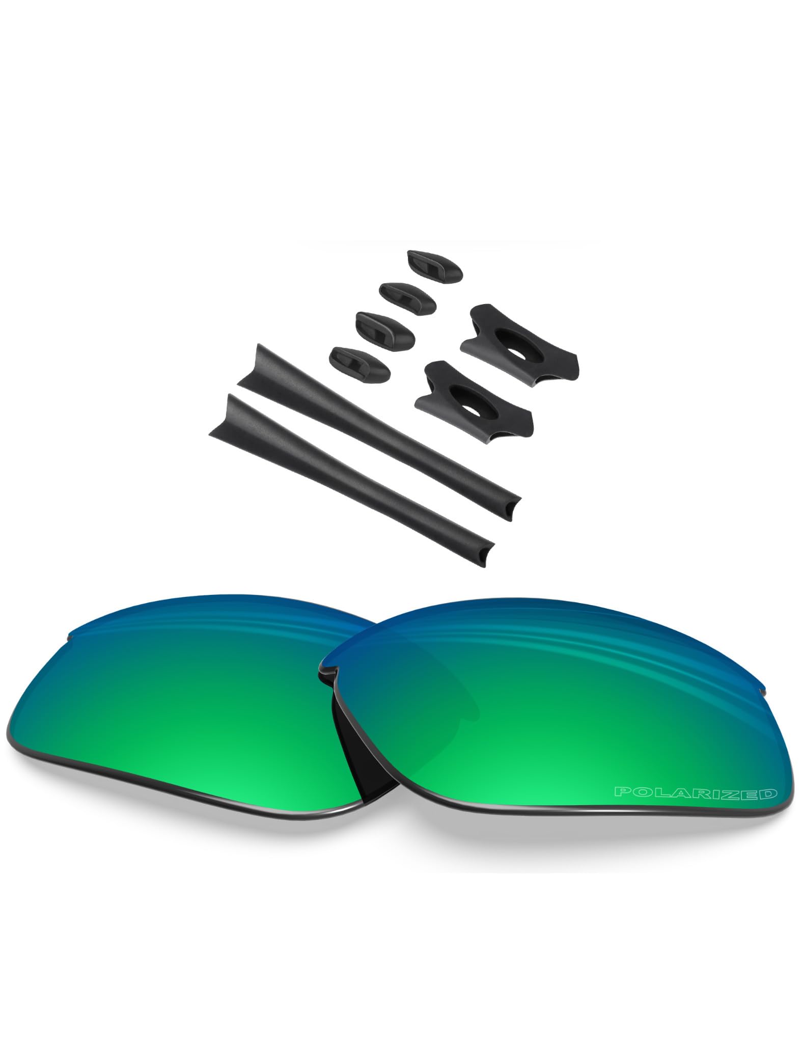 Blazerbuck Men's Emerald Green - Polarized Anti-Salt Polarized Replacet Lenses & Sock Kit For Oakley Flak Jacket - Emerald Green