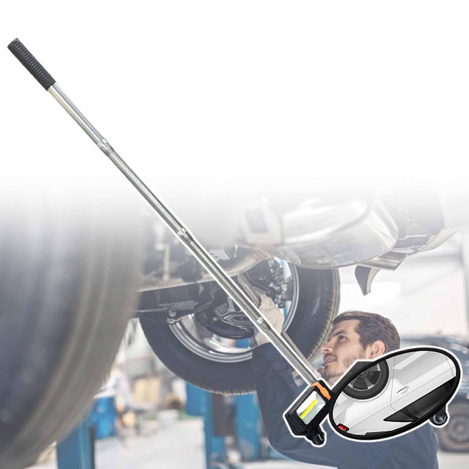 YNIYUJKL Led Vehicle Inspection Mirror,2X Automotive Roof Search Round Mirror,Vehicle Search Mirror,For Over Shelves And Corners,A,C