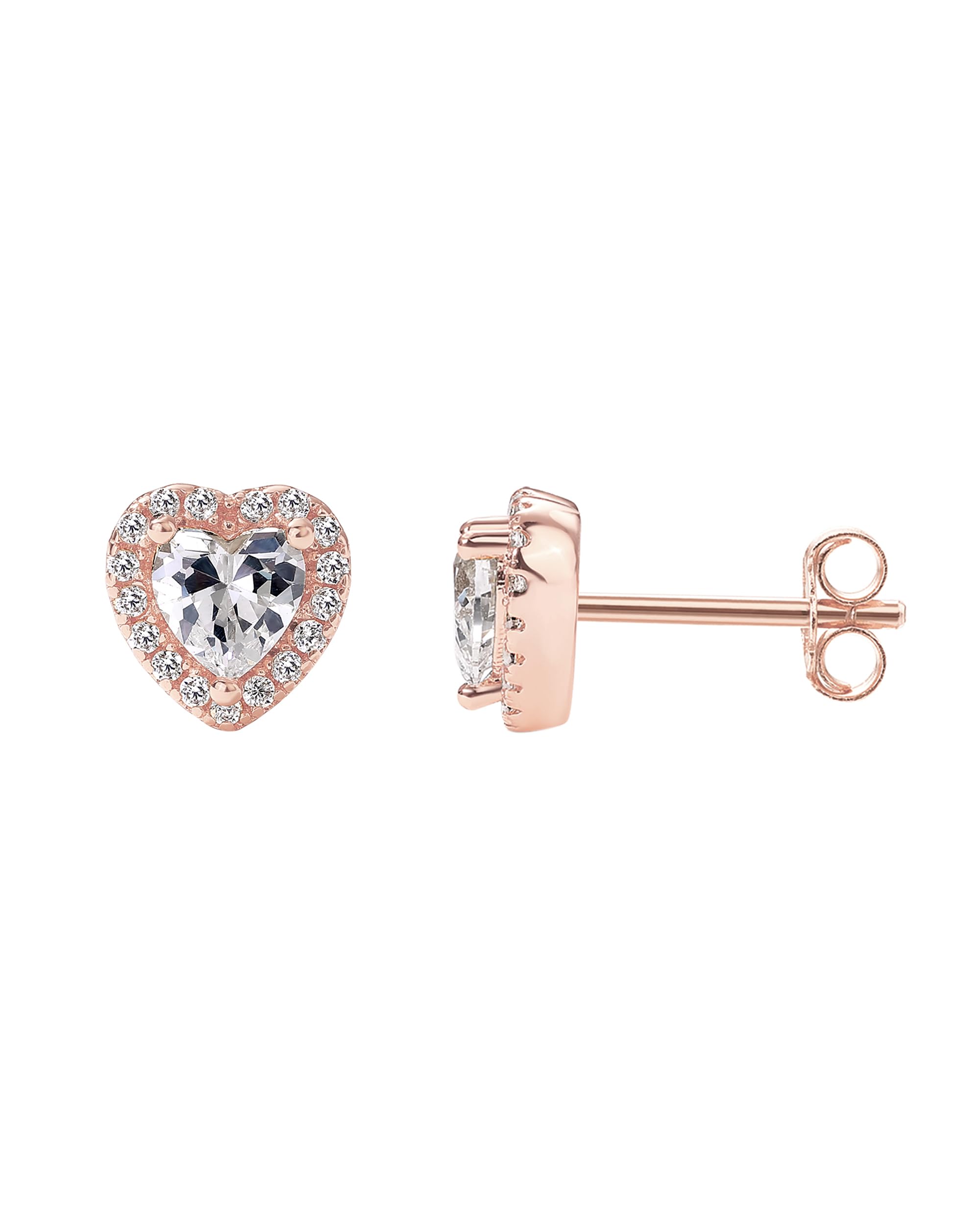 PAVOI 14K Gold Plated 925 Sterling Silver Post Brilliant Round Faux Diamond Halo Earrings - Premium Cubic Zirconia