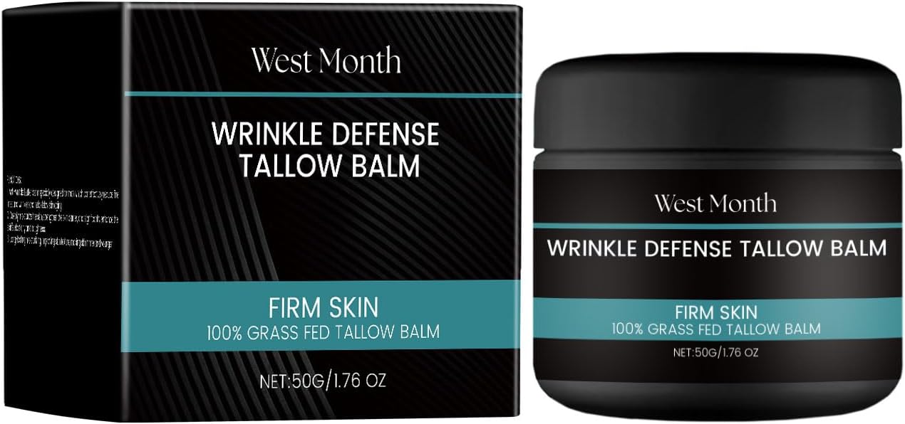 Men's Beef Tallow Cream - Natural Beef Tallow Balm for Moisturizing with Niacinamide and Collagen, Anti-Aging, Anti-wrinkle Grass Fed Beef Tallow Face Cream