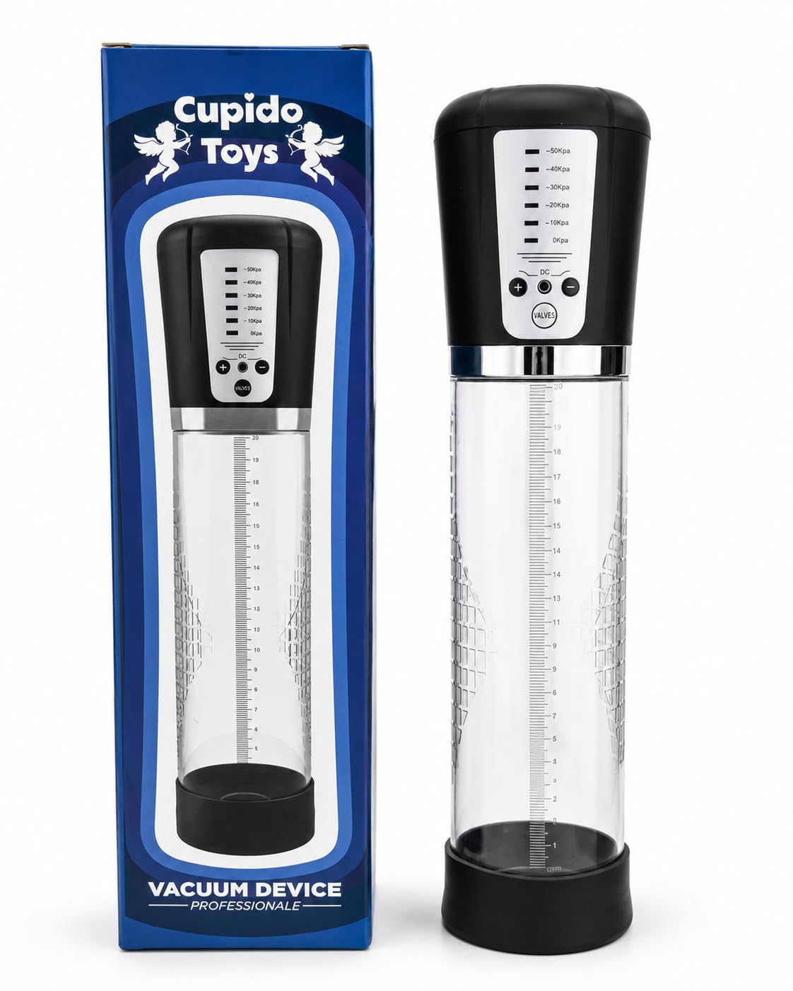 VACUUM DEVICE PROFESSIONALE - Pompa Pene per Uomo, Dispositivo Elettrico Aspira Pene Automatico - Ricarica USB - 3 Guaine Intercambiabili
