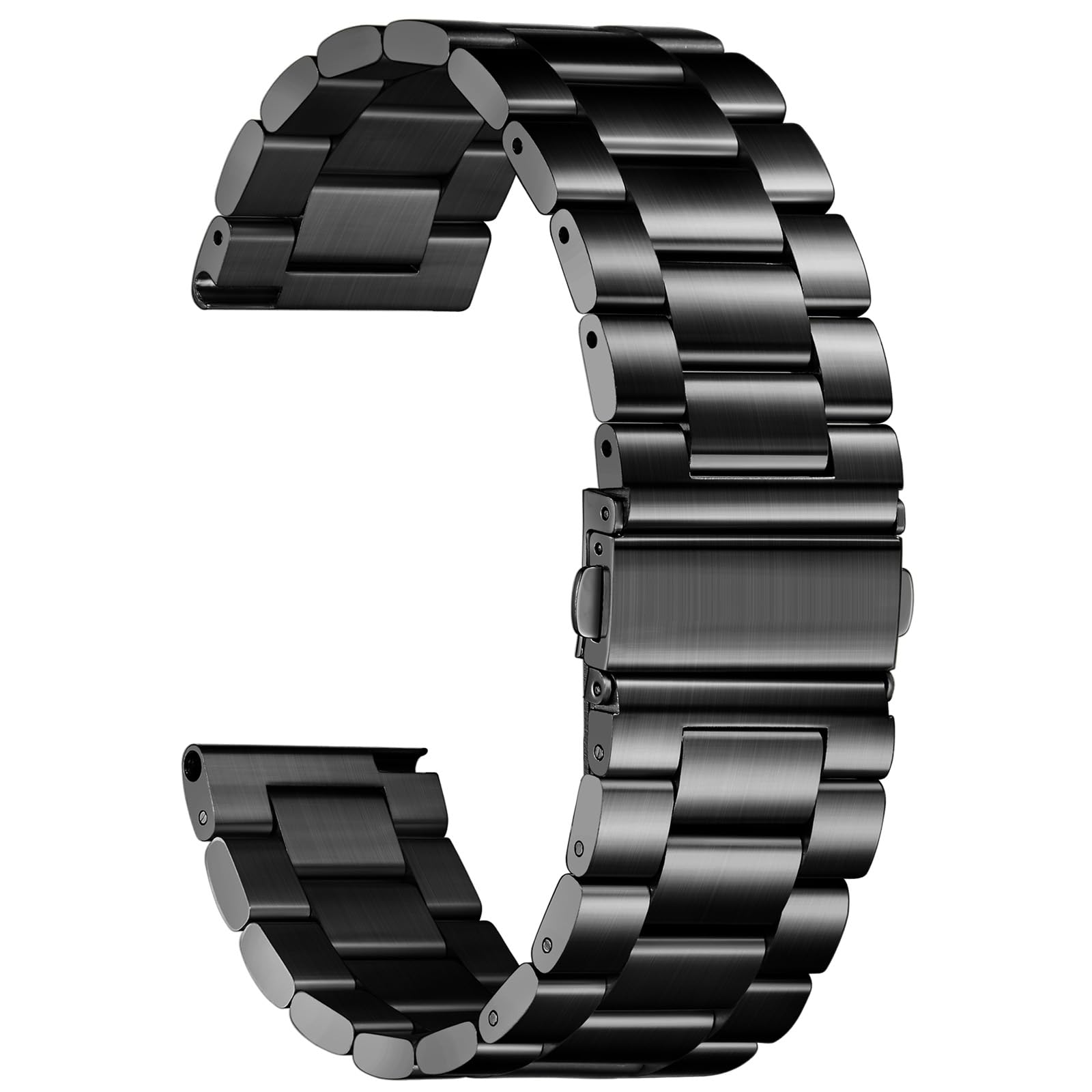 Nelumbo Quick Release Metal Chain Watch Bands,22MM Solid Stainless Steel Business Bracelet Strap for Samsung Gear S3/Galaxy Watch 46mm(2019)/Galaxy Watch 3 45mm (Black, 22)