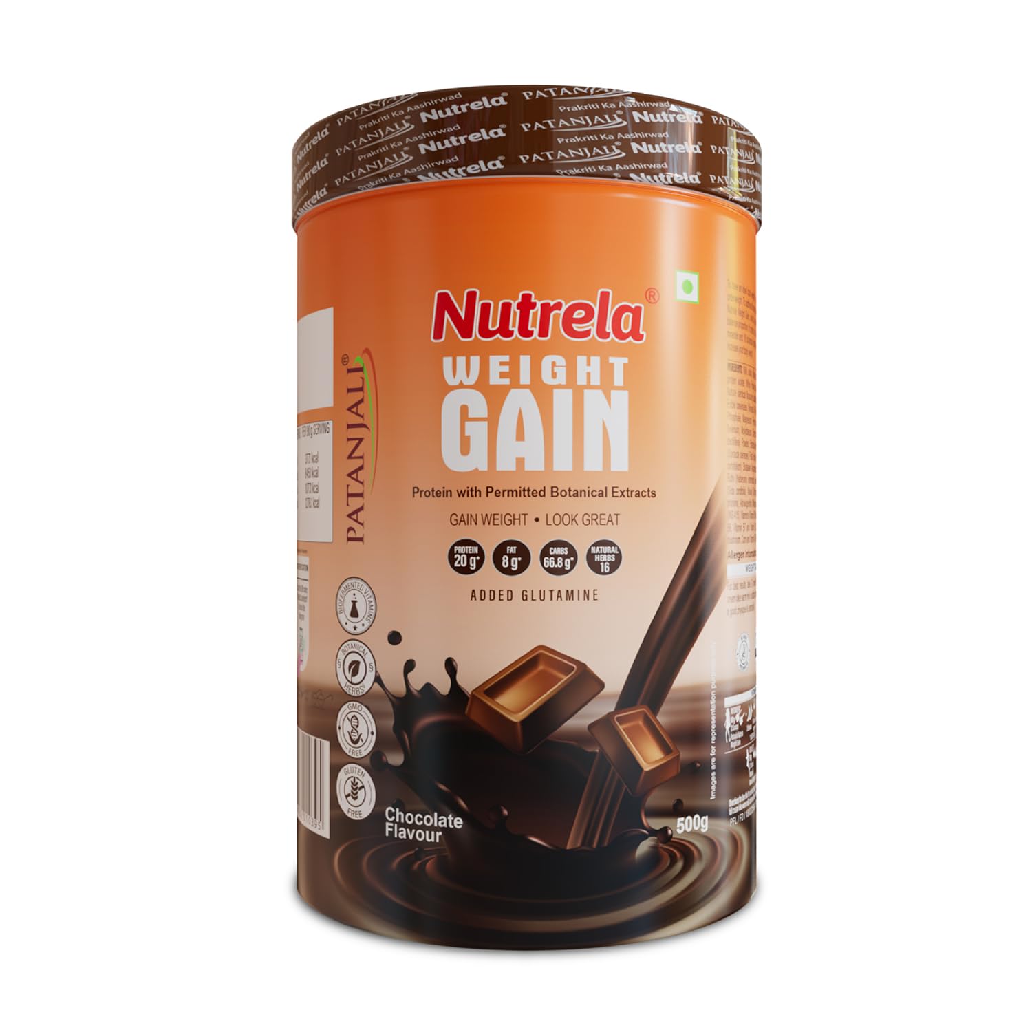 NUTRELA Weight Gainer-500G, Chocolate Flavour 20G Protein, 66.8 Carbs, 13 Vitamins & 12 Minerals With Khandsari Sugar Powder Ideal For Athlete, Men, Women & Kids Above 10 Year NUTRELA Weight Gainer-500G, Chocolate Flavour 20G Protein, 66.8 Carbs, 13 Vitamins & 12 Minerals With Khandsari Sugar Powder Ideal For Athlete, Men, Women & Kids Above 10 Year