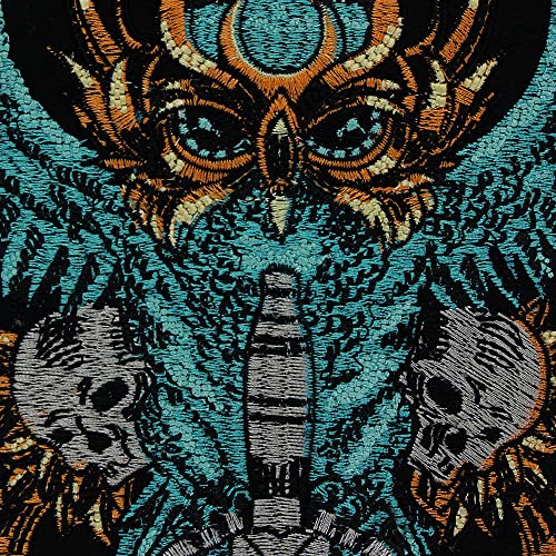 EMDOMO Stickerei-Applikation, Totenkopf-Aufnäher, zum Aufbügeln auf Motorrad, Biker, Jacke, Rücken