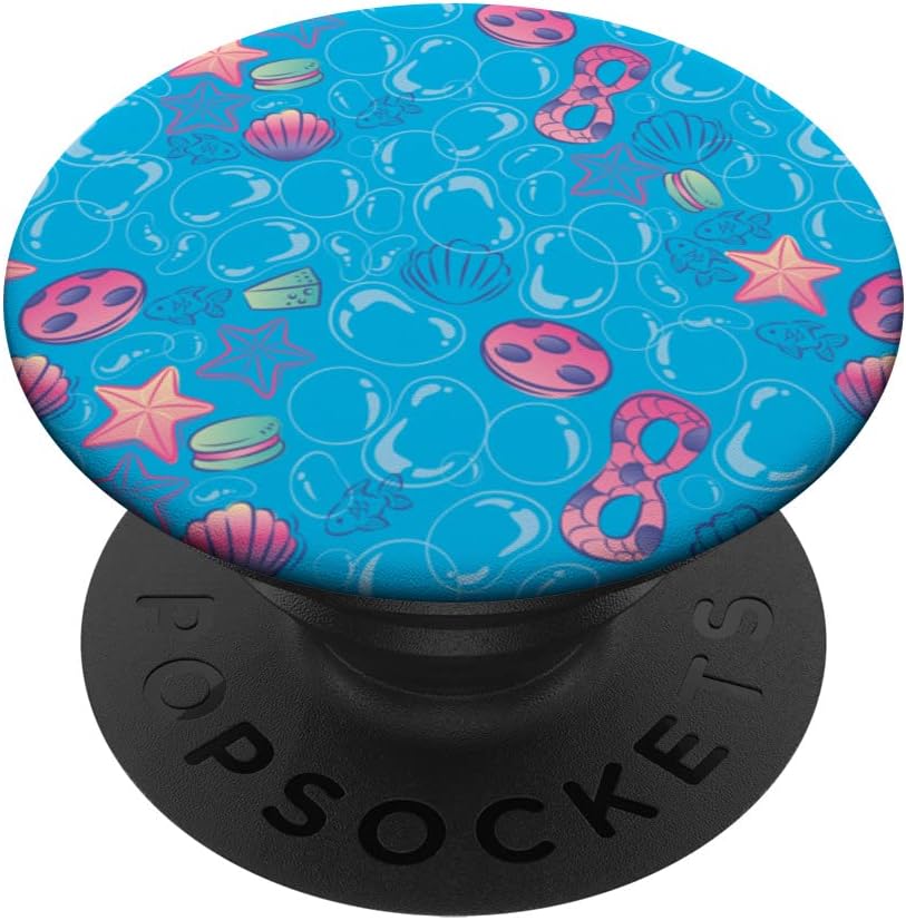 Miraculous Ladybug Aqua Summer Blue Bubbles Pattern PopSockets Swappable PopGrip