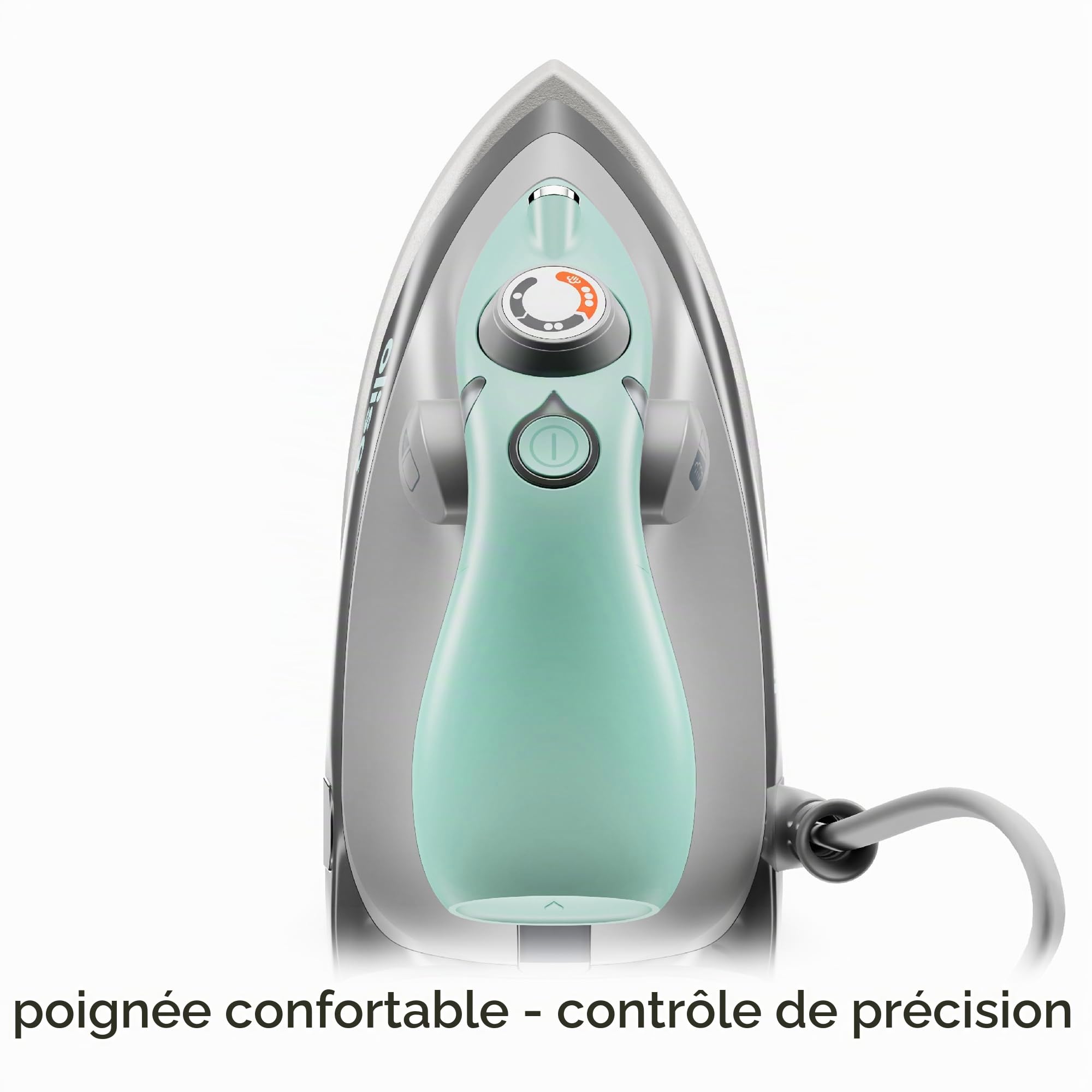 oliso M3Pro Textile Compact Fabric Project Fer à vapeur avec Solemate Protection de la plaque chauffantepeur avec Solemate Hot Iron Rest, Aqua