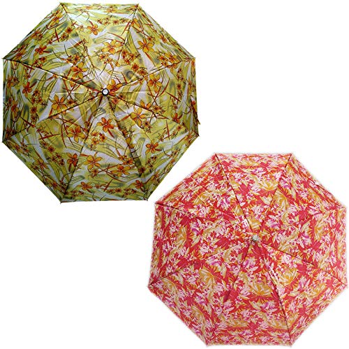 2 Fold Printed Umbrella Big Size for Women Stylish & Men UV Protection Ladies Combo for Summer & Rainy Season (Multicolour) - Pack of 2-image-15